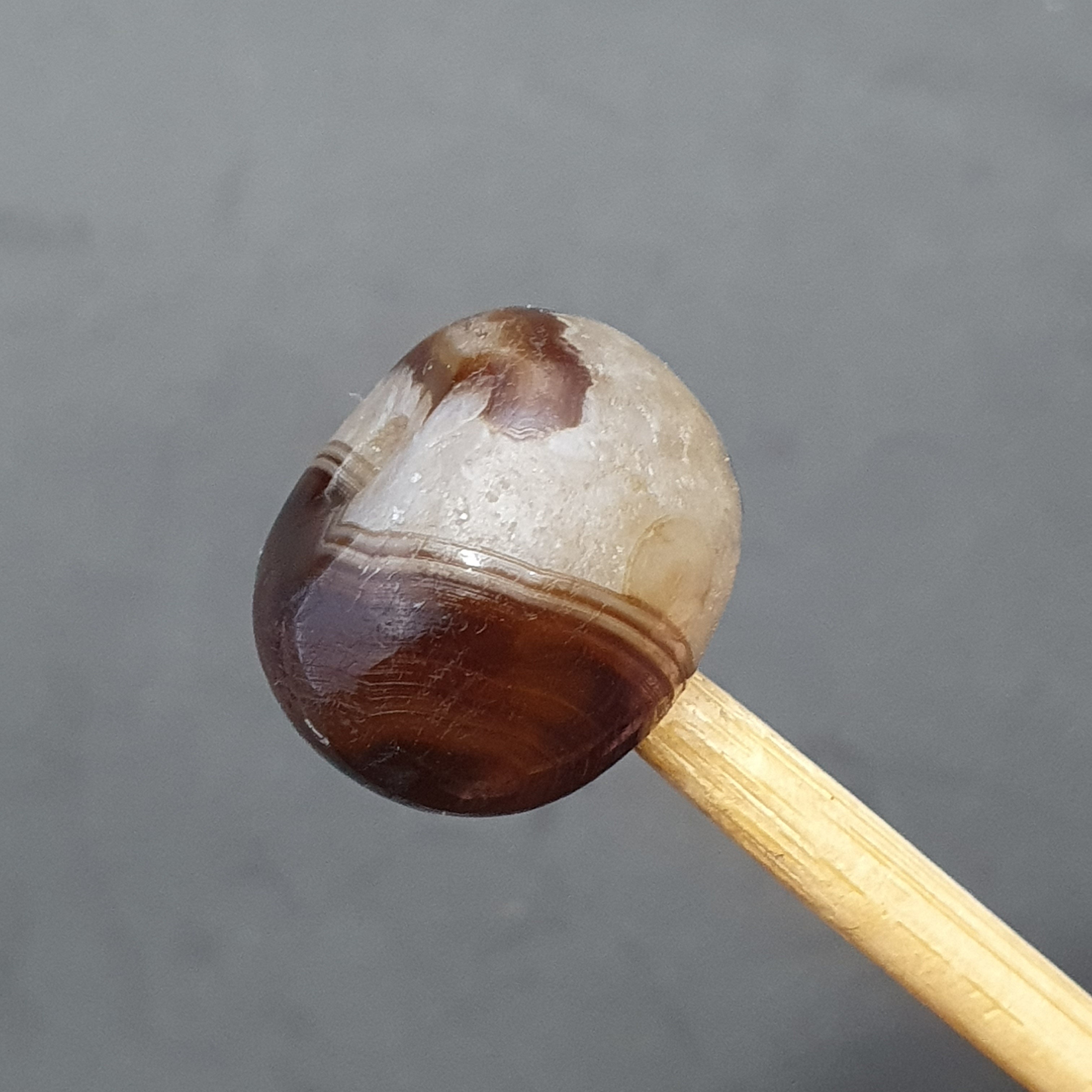 Natural Eye Patterned Himalayan Agate Bead: Tibetan Gemstone (20.8 x 15.1mm)