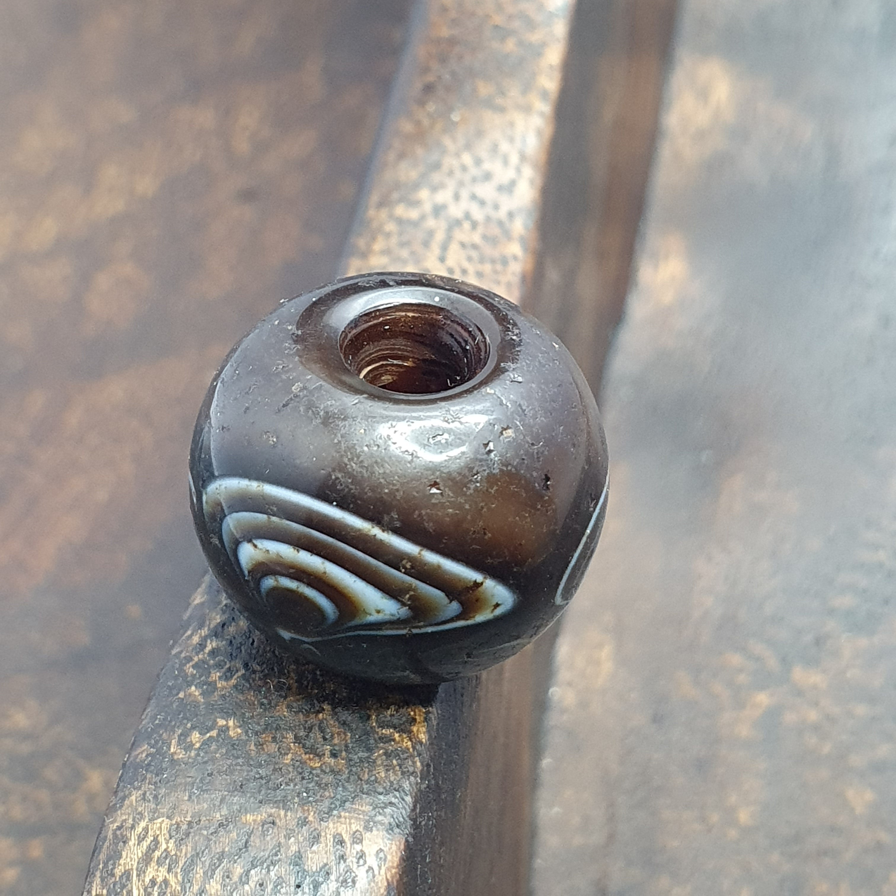 Rare Eye Pattern Vintage Suliemani Agate Bead