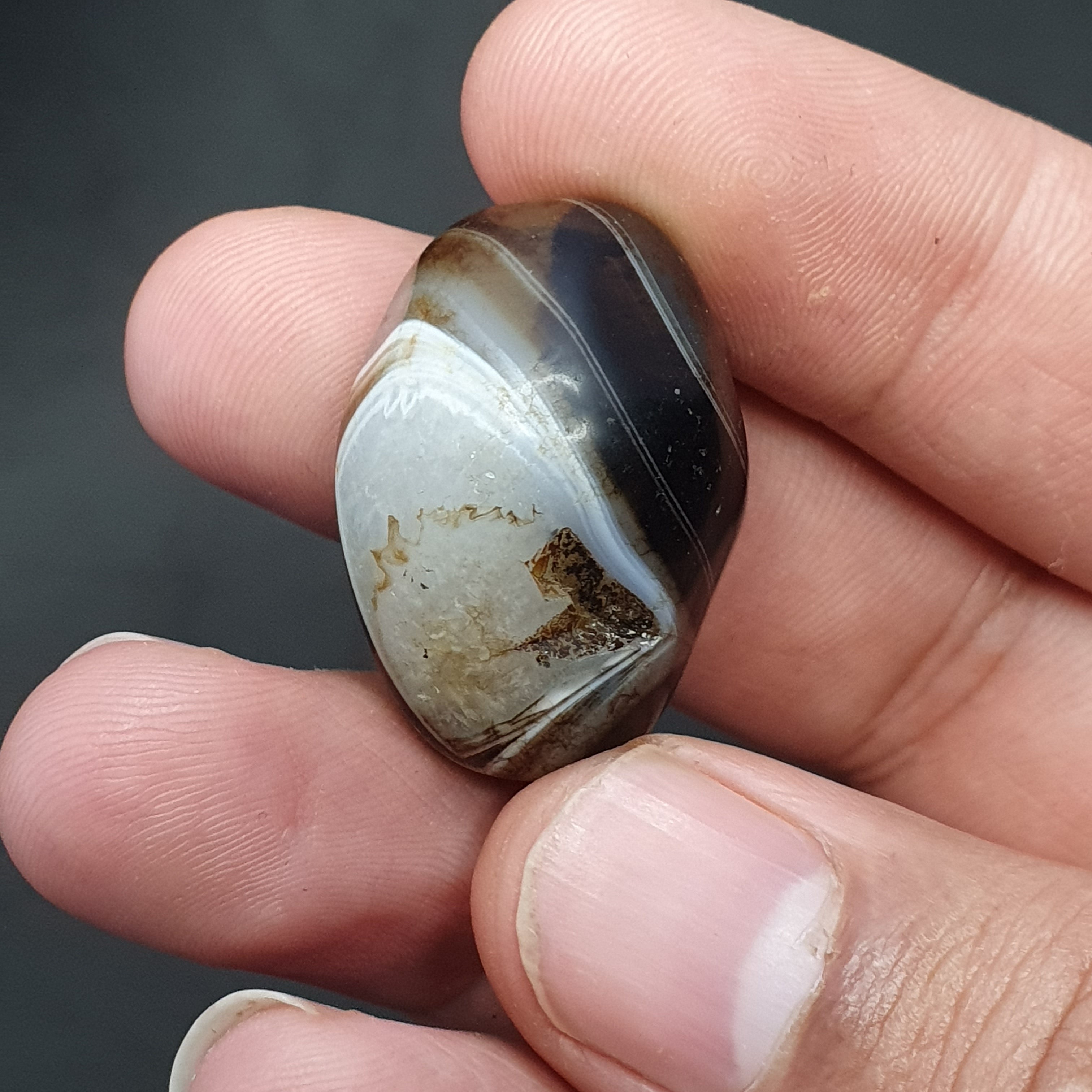 Vintage Himayalan Suliemani Rare Natural Eye Agate Bead