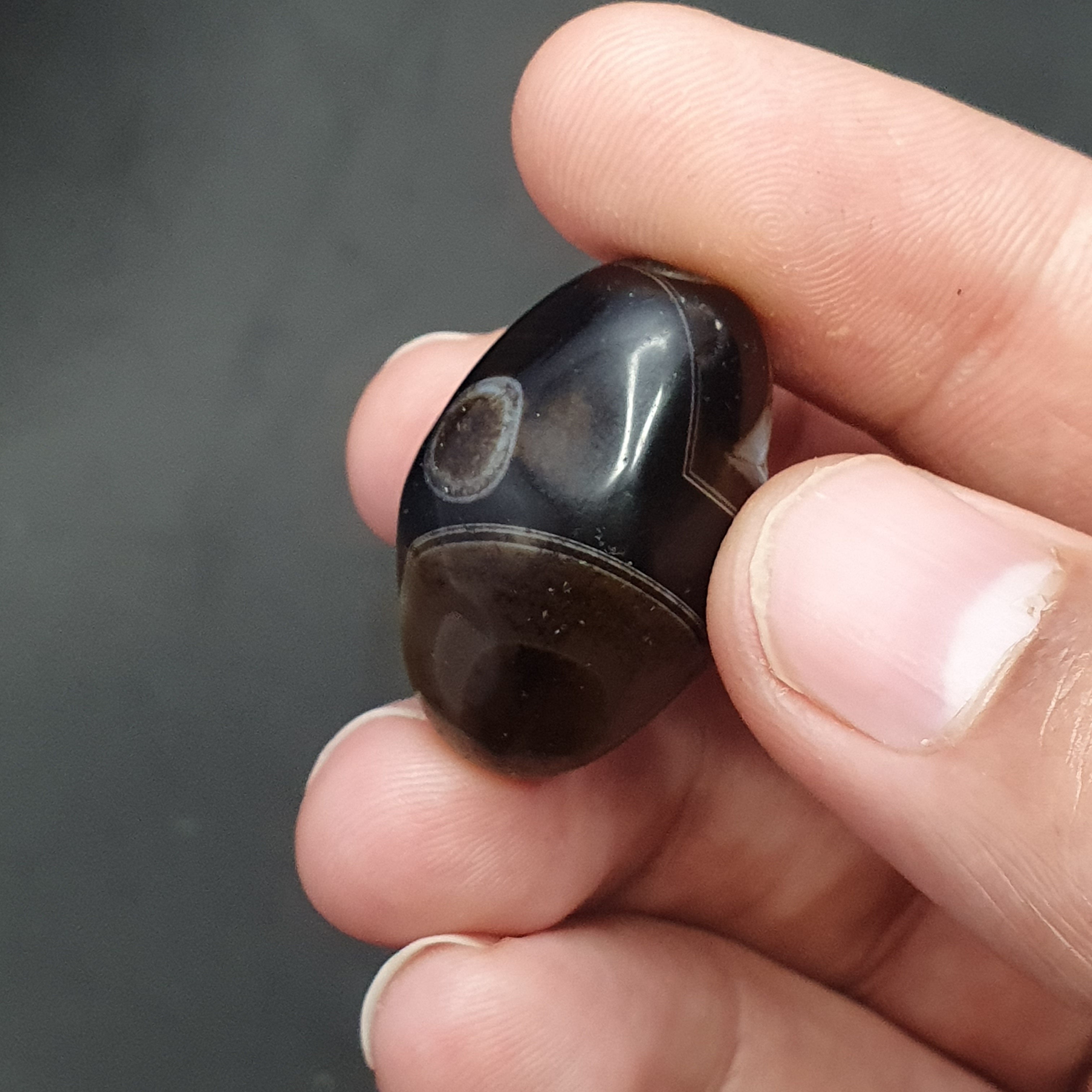 Vintage Himayalan Suliemani Rare Natural Eye Agate Bead