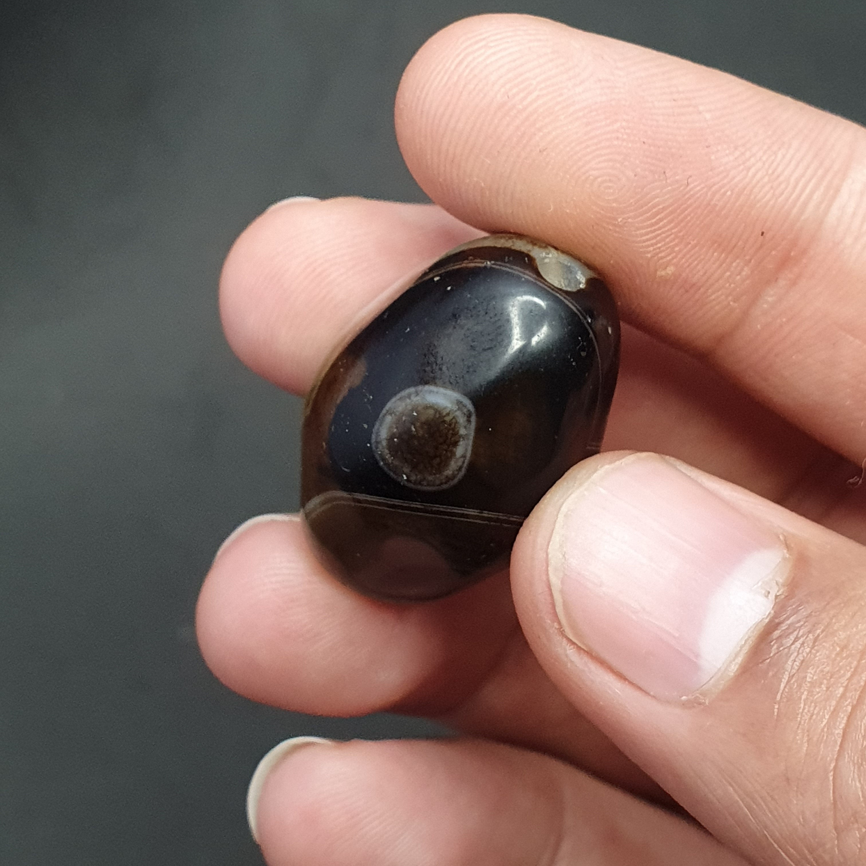 Vintage Himayalan Suliemani Rare Natural Eye Agate Bead