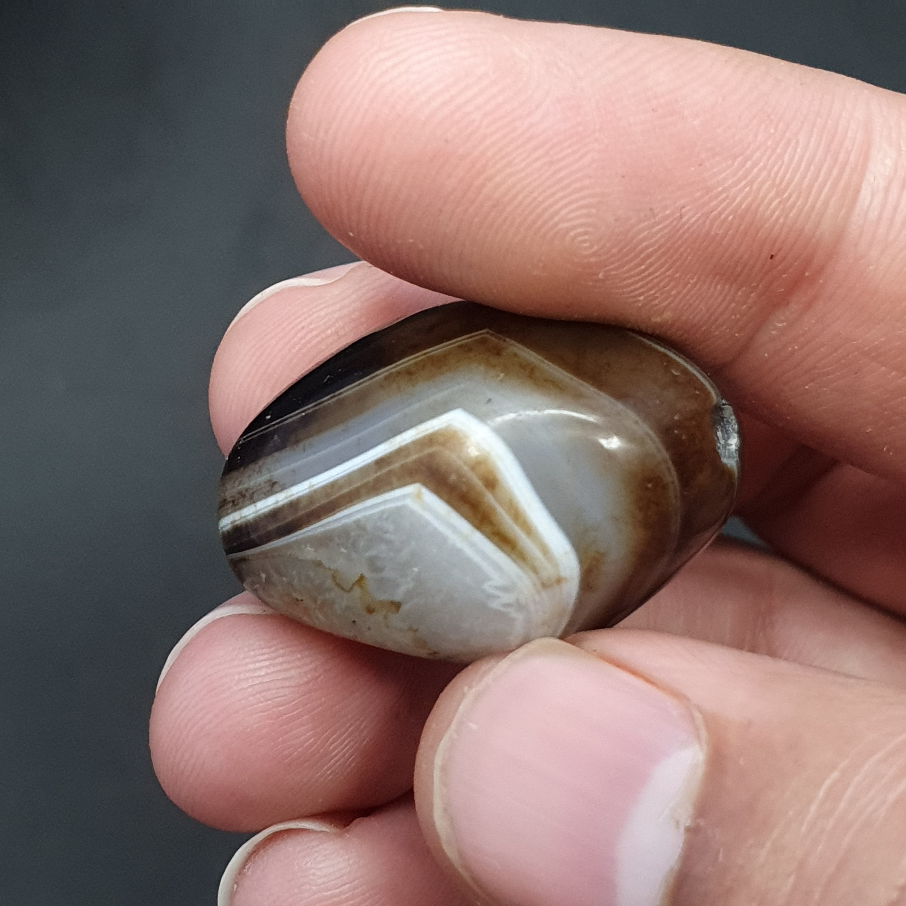 Vintage Himayalan Suliemani Rare Natural Eye Agate Bead