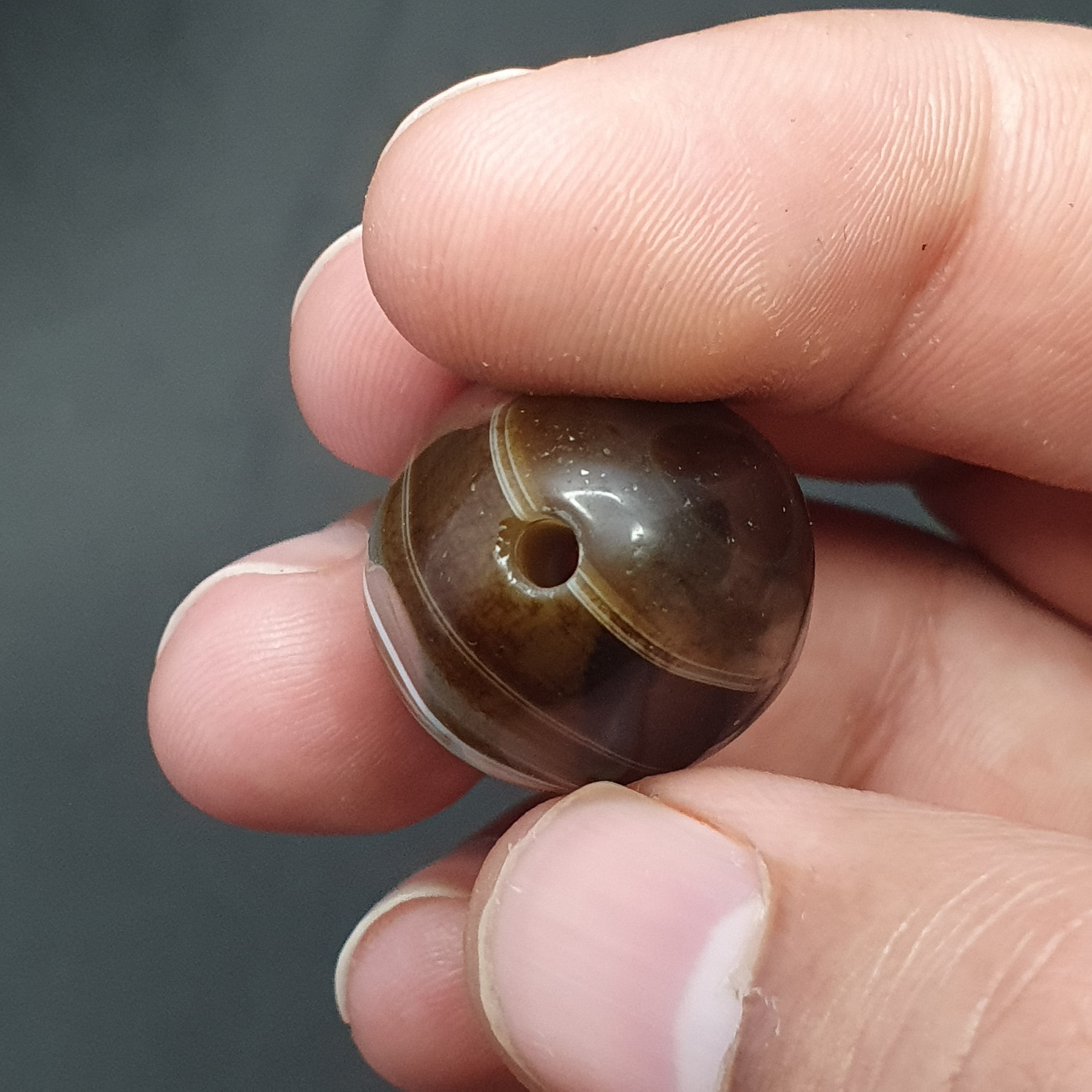 Vintage Himayalan Suliemani Rare Natural Eye Agate Bead
