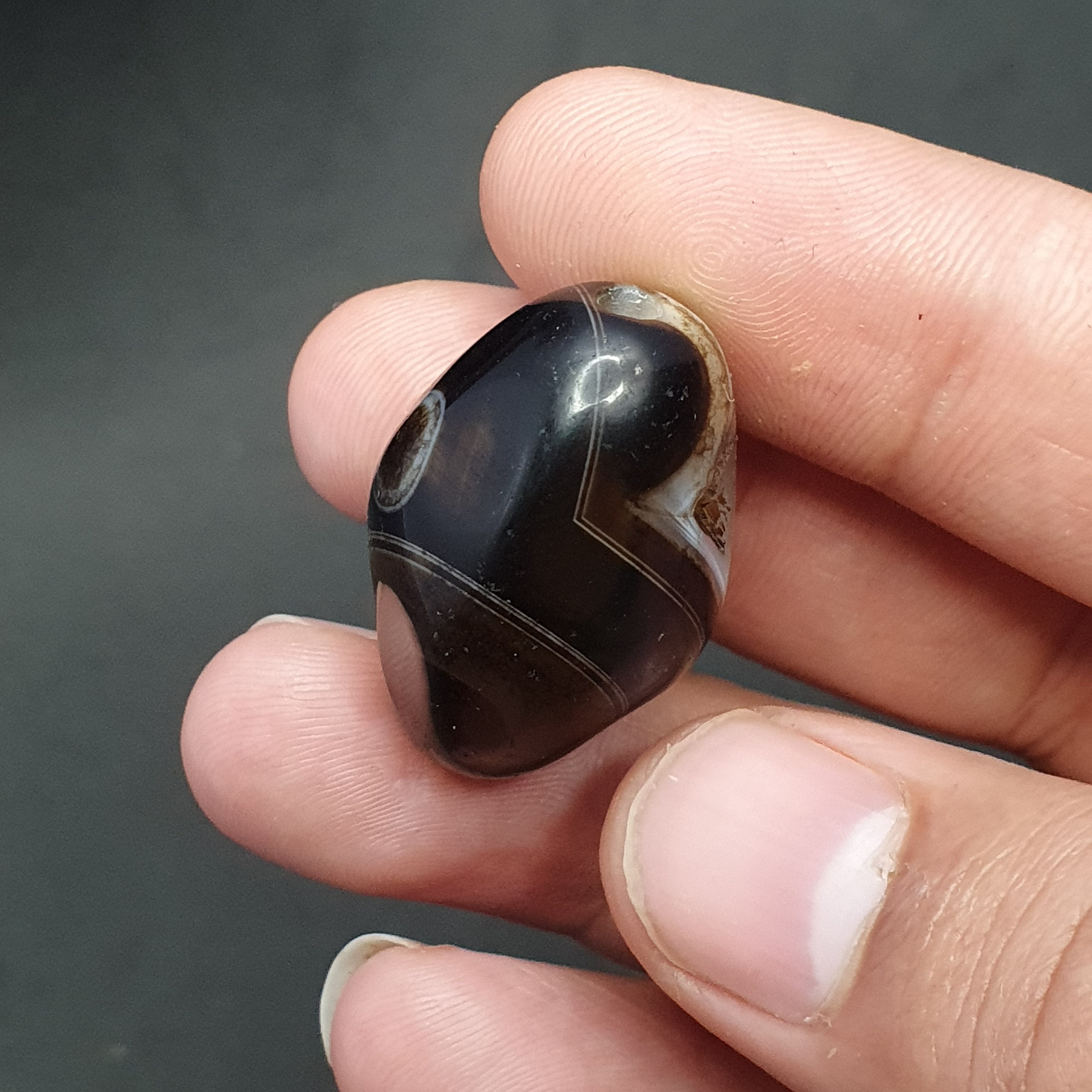 Vintage Himayalan Suliemani Rare Natural Eye Agate Bead