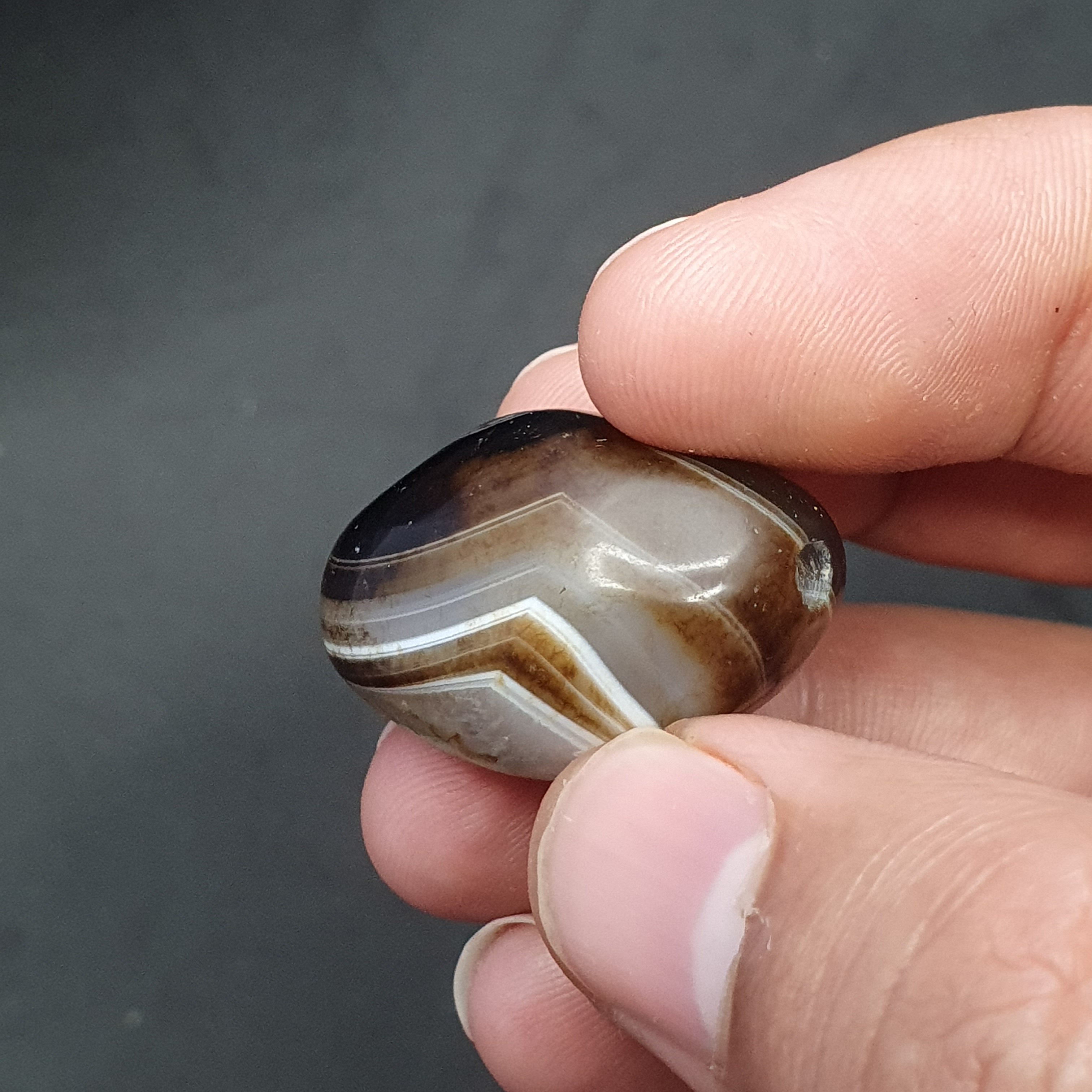 Vintage Himayalan Suliemani Rare Natural Eye Agate Bead