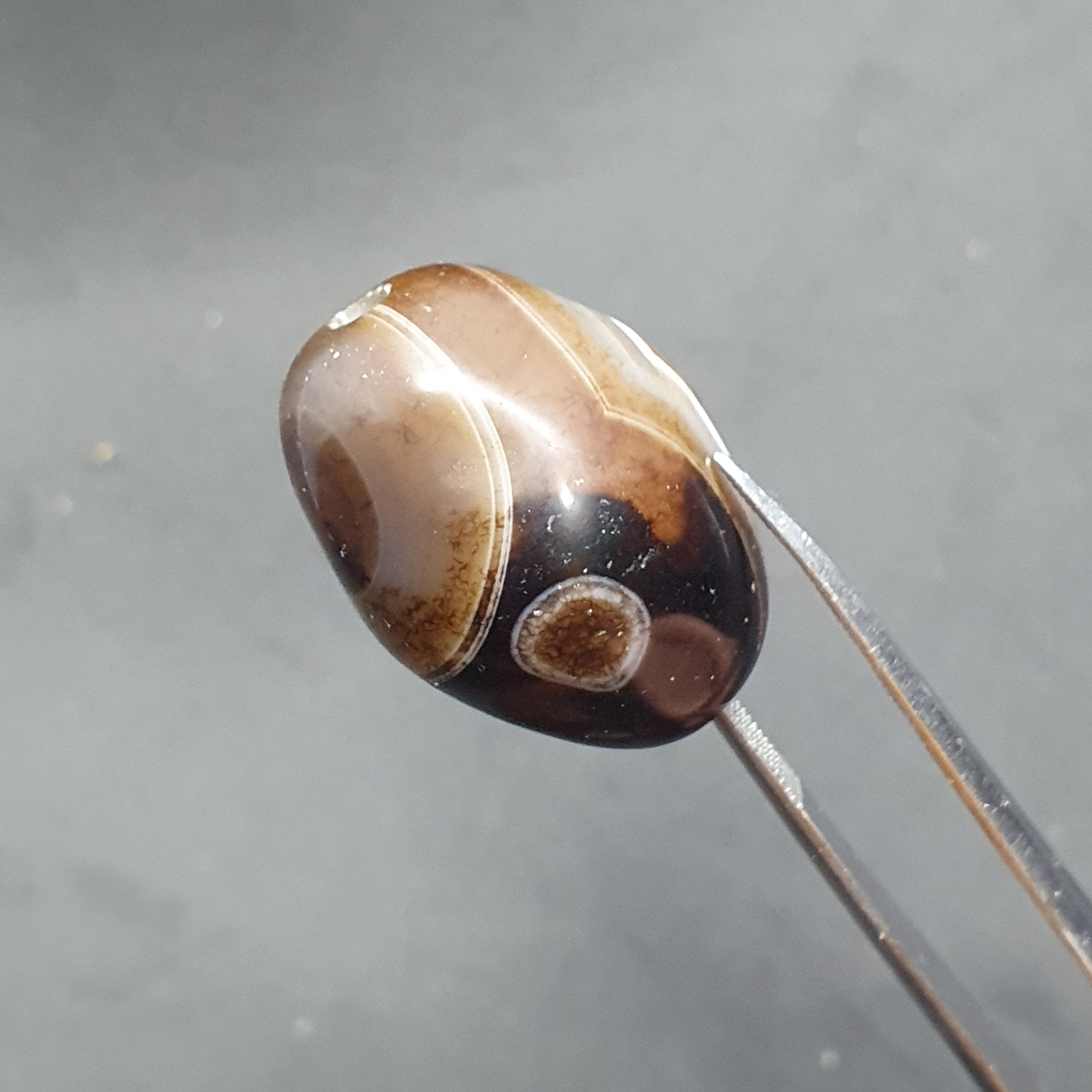 Vintage Himayalan Suliemani Rare Natural Eye Agate Bead