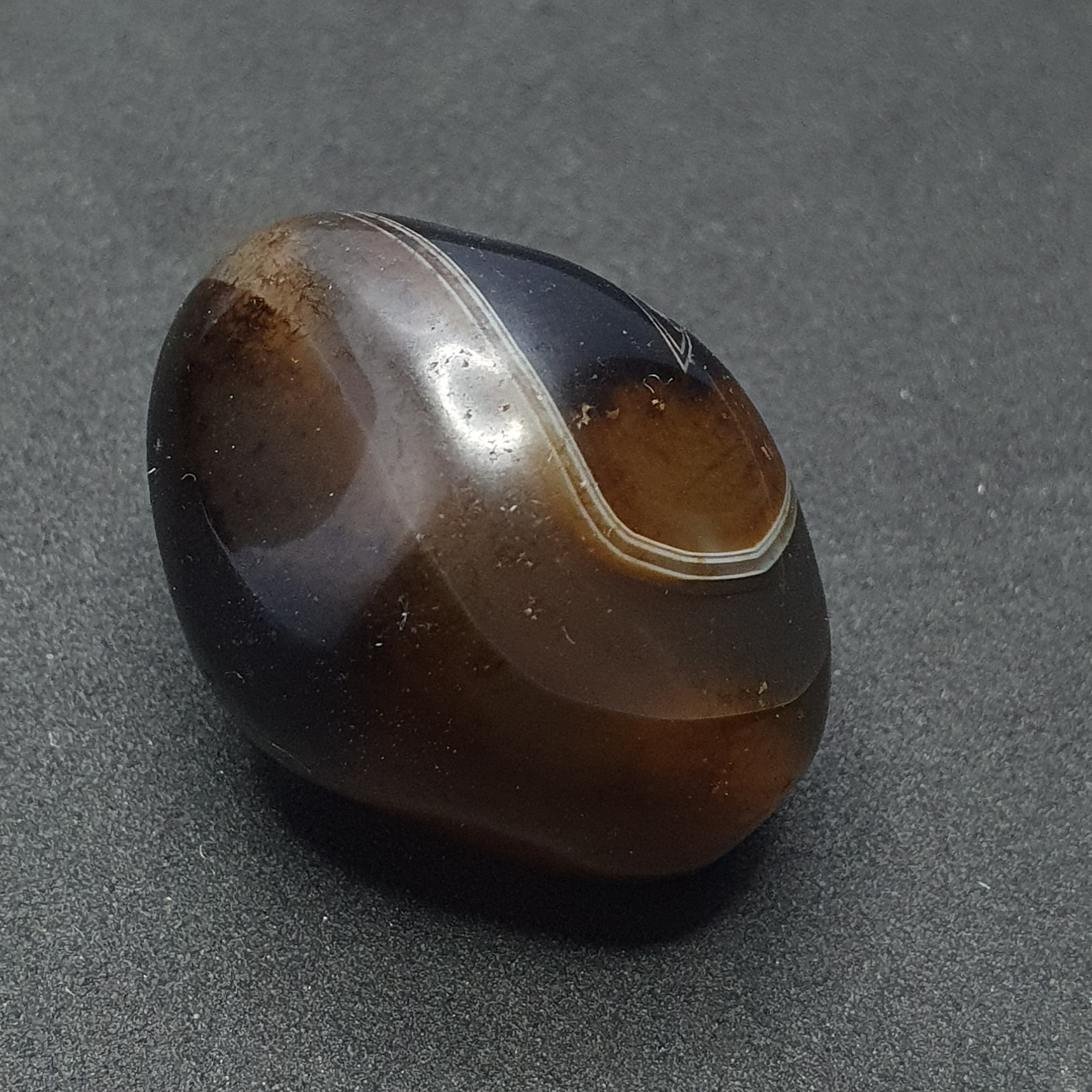 Rare Druzy Crystal Himalayan Suliemani Eye Agate Bead