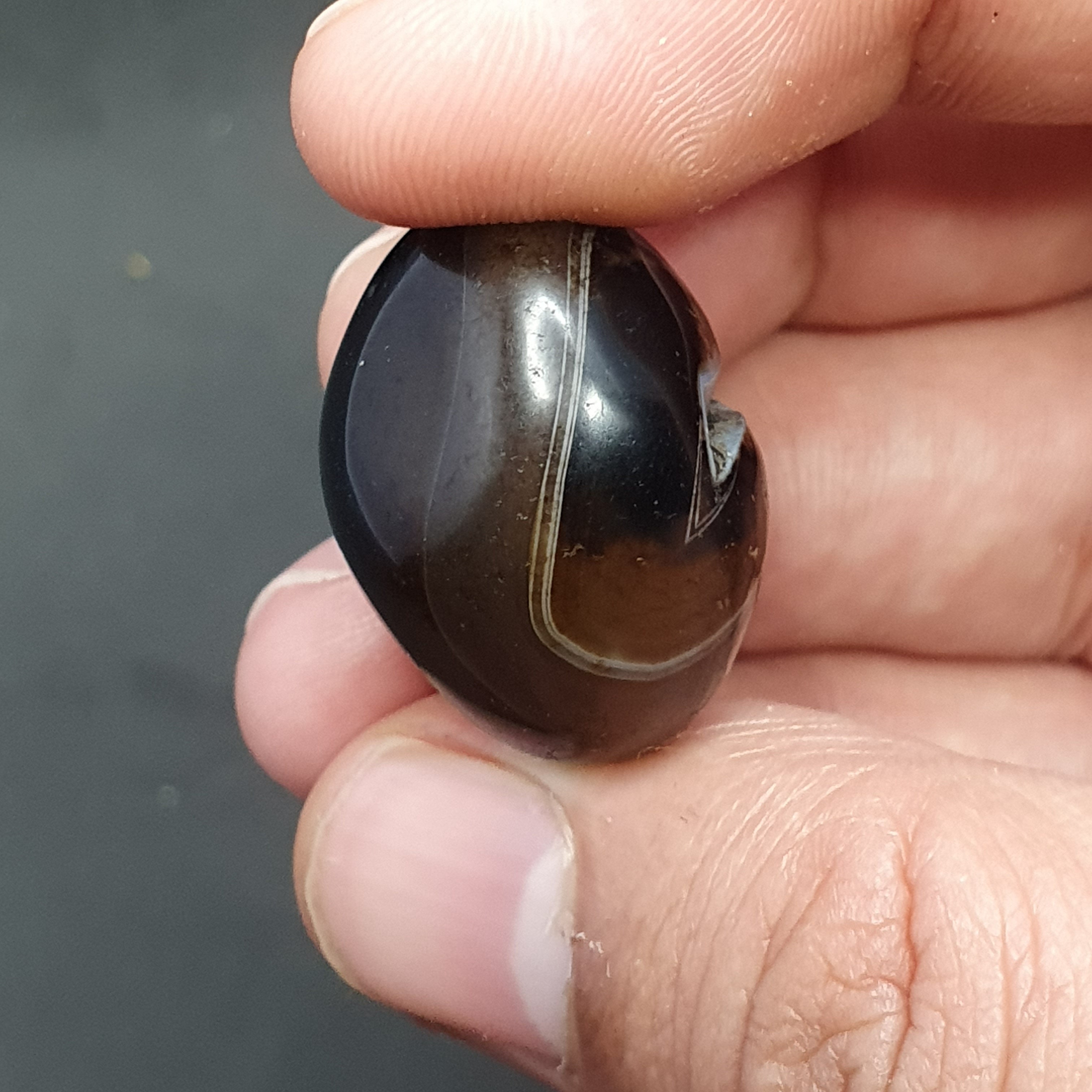 Rare Druzy Crystal Himalayan Suliemani Eye Agate Bead