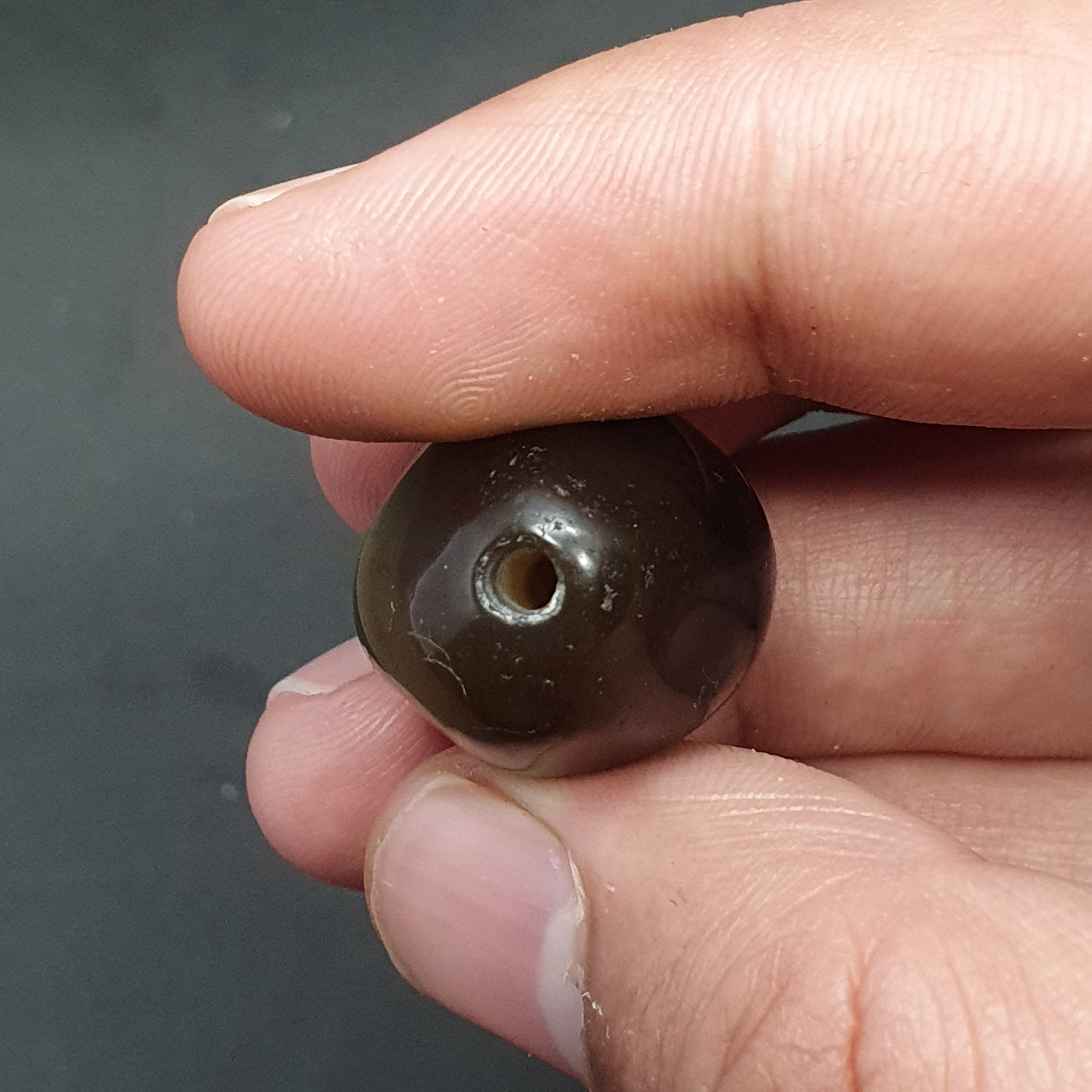 Rare Druzy Crystal Himalayan Suliemani Eye Agate Bead