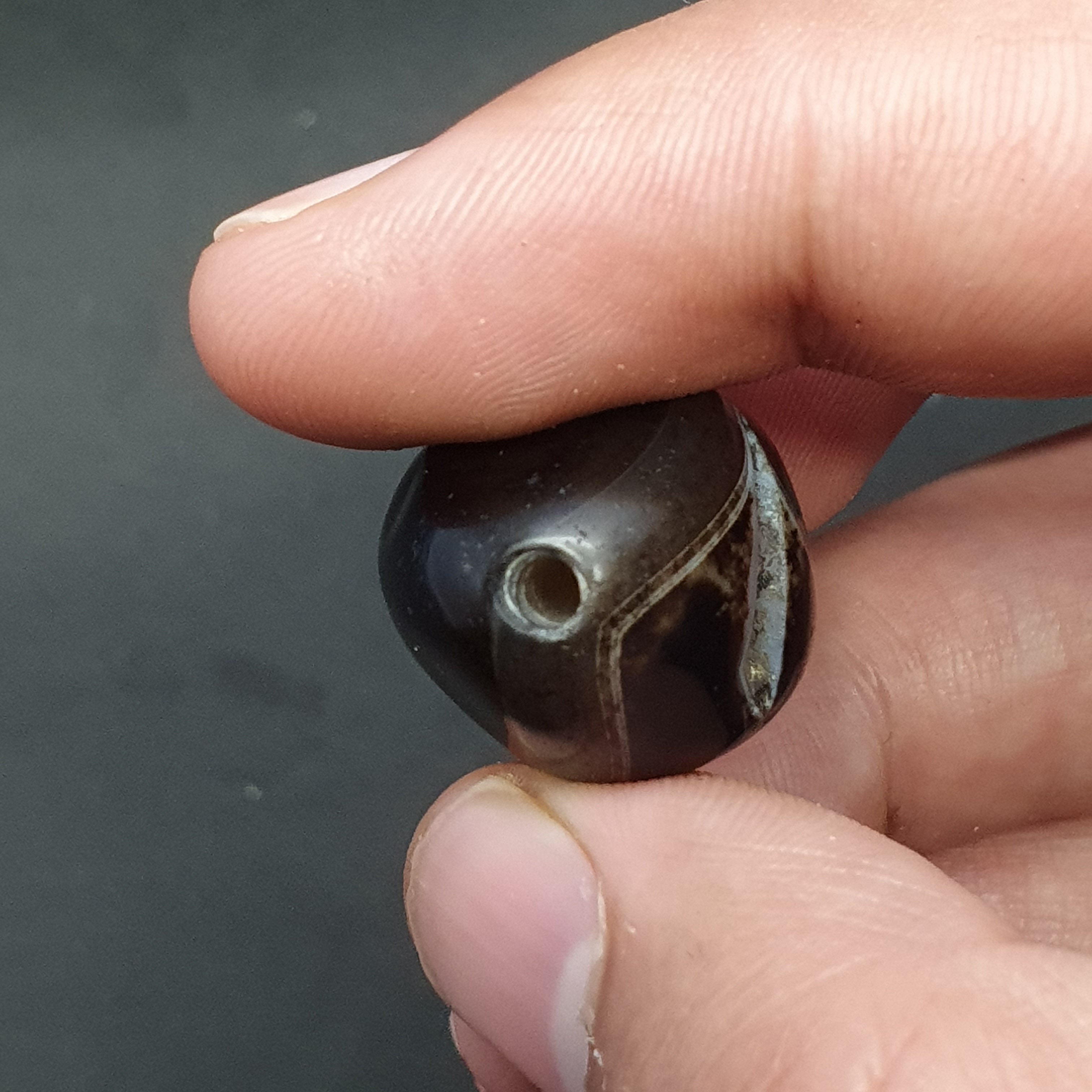 Rare Druzy Crystal Himalayan Suliemani Eye Agate Bead