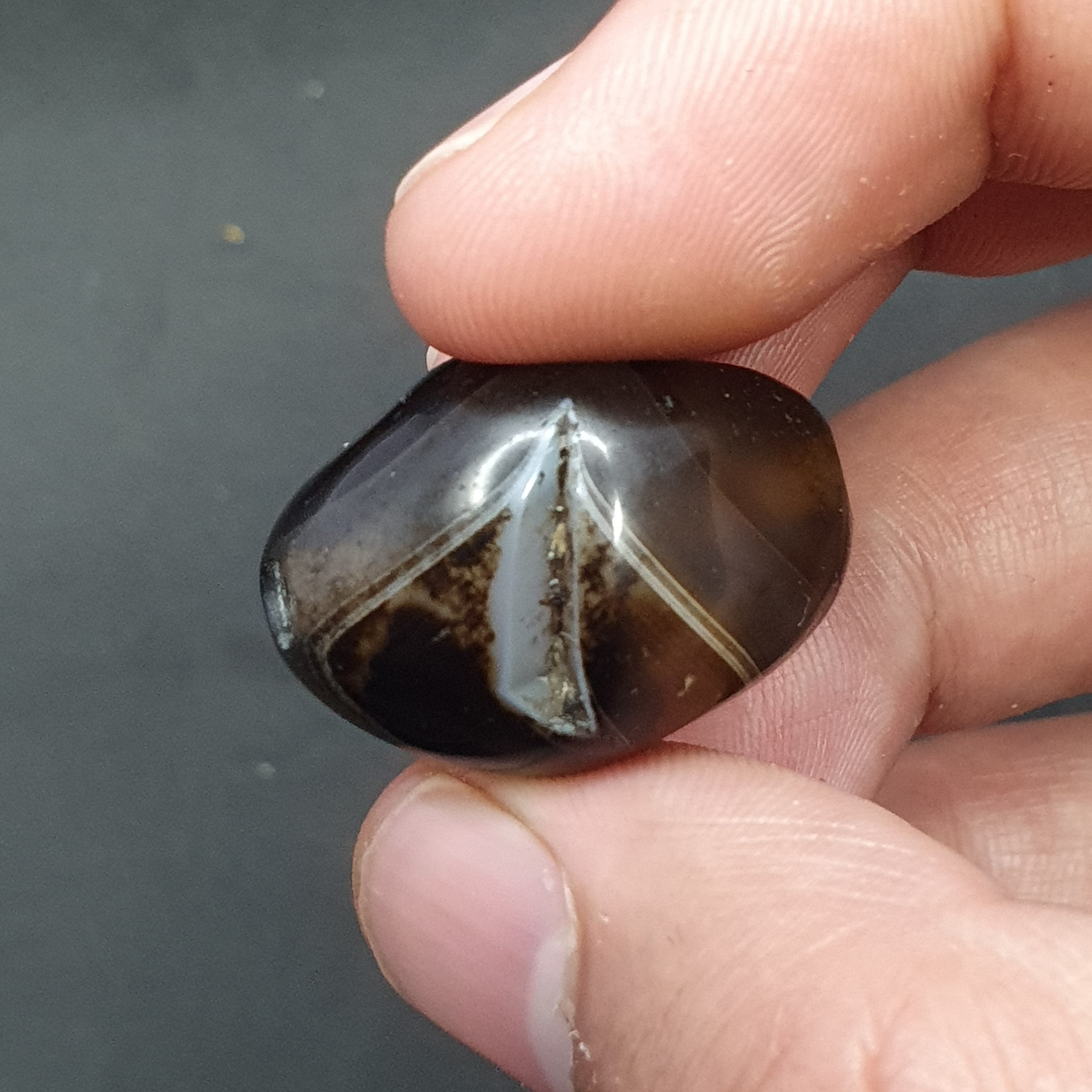 Rare Druzy Crystal Himalayan Suliemani Eye Agate Bead
