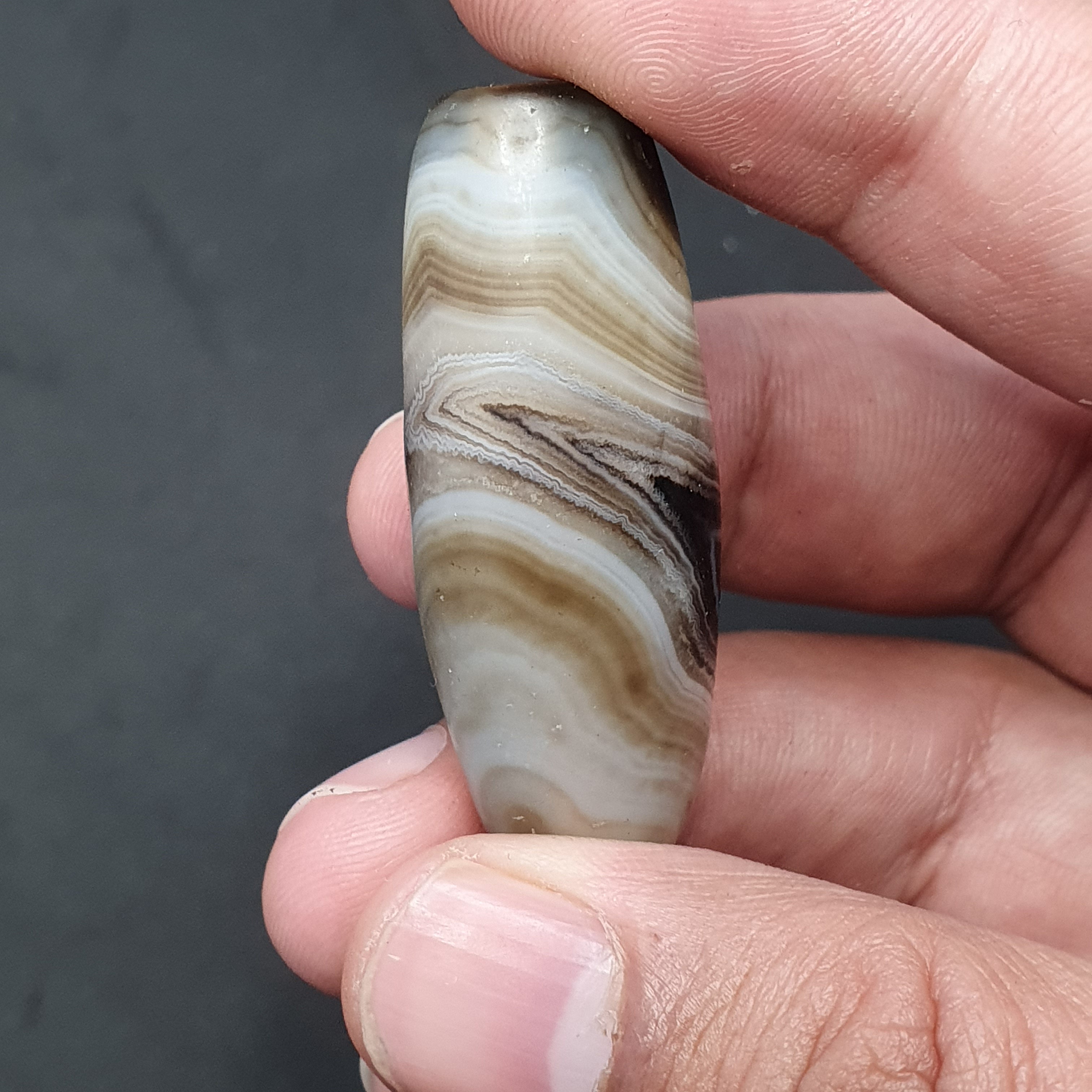 Natural Eye Agate Bead: Himalayan Tibetan Gemstone (43.1mm)