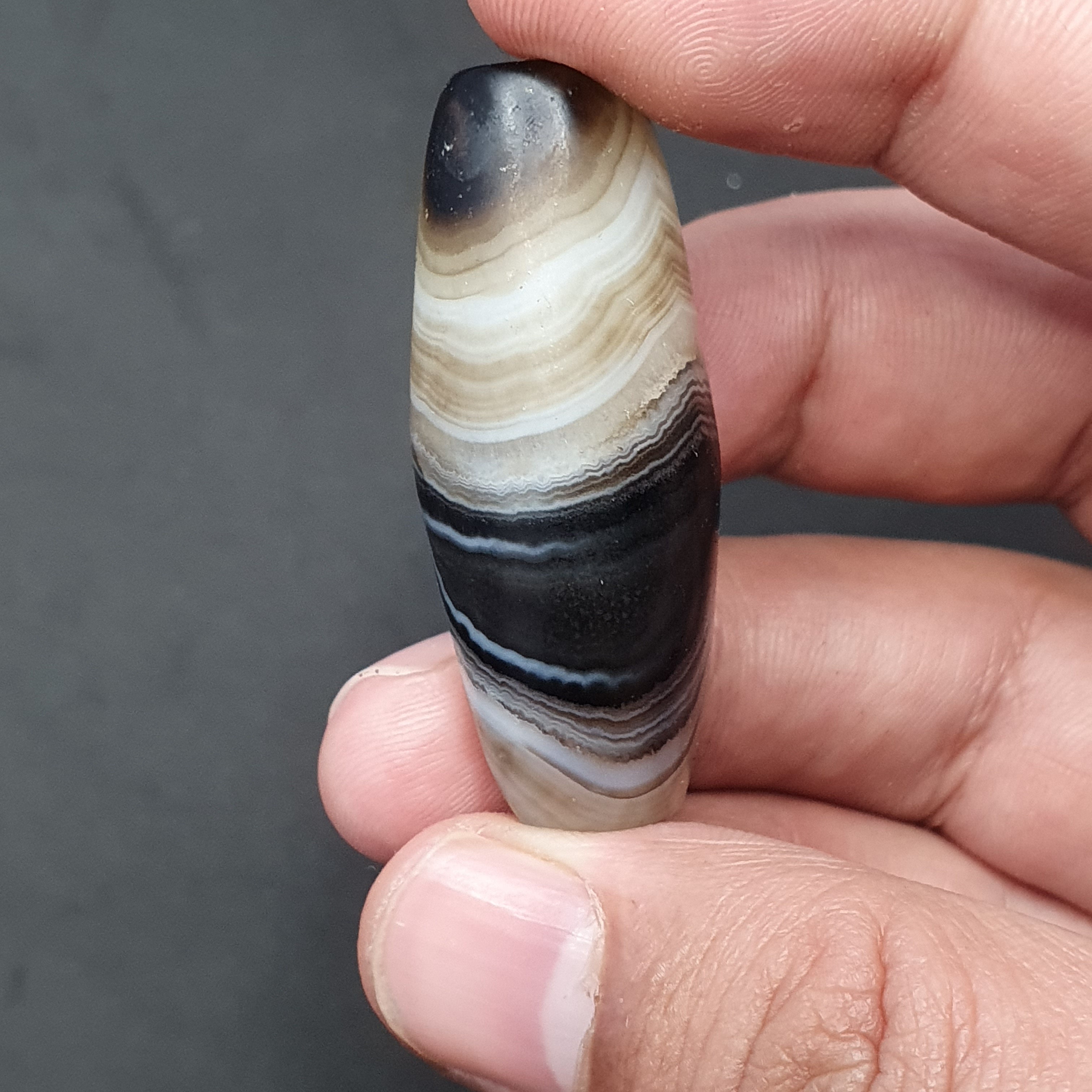 Natural Eye Agate Bead: Himalayan Tibetan Gemstone (43.1mm)