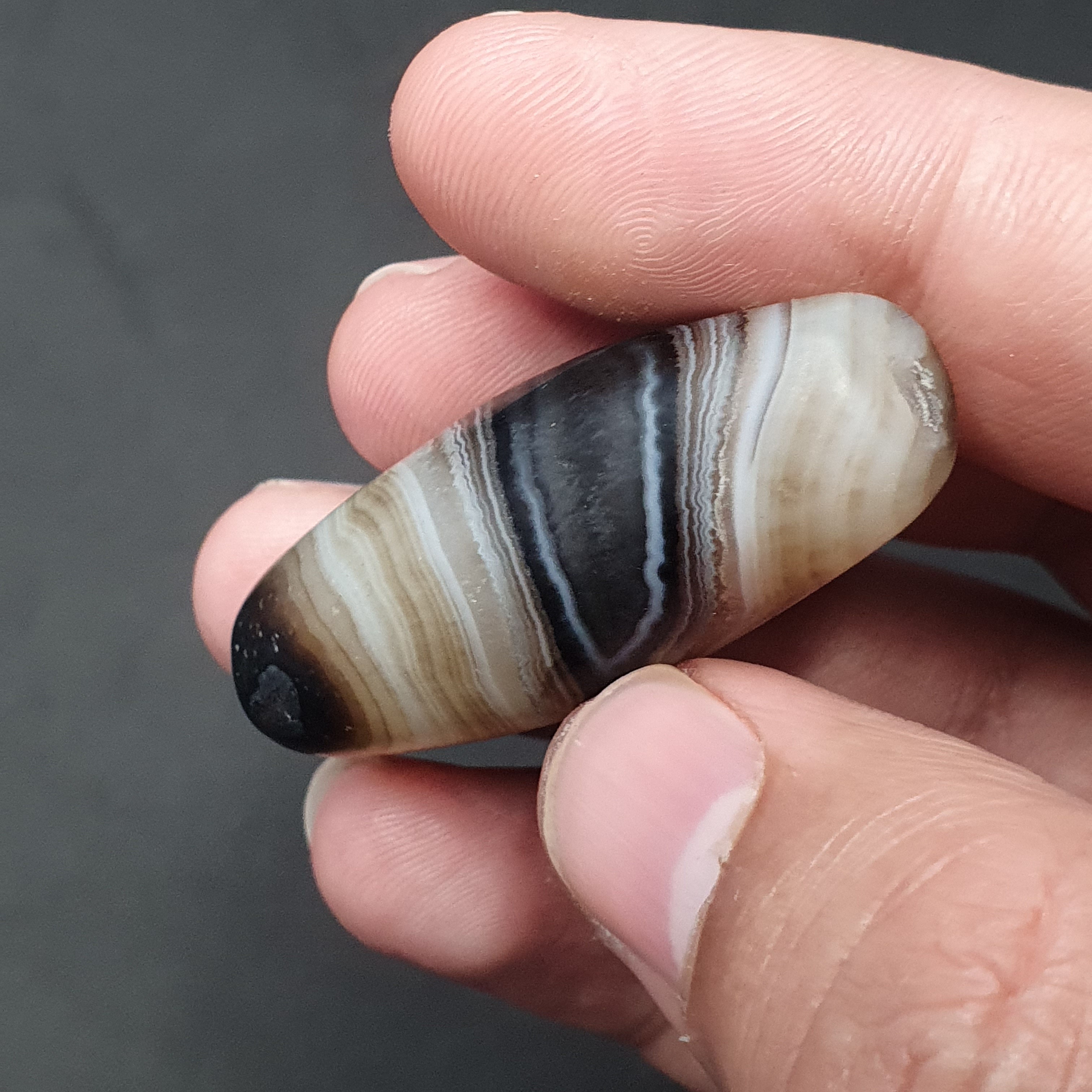 Natural Eye Agate Bead: Himalayan Tibetan Gemstone (43.1mm)