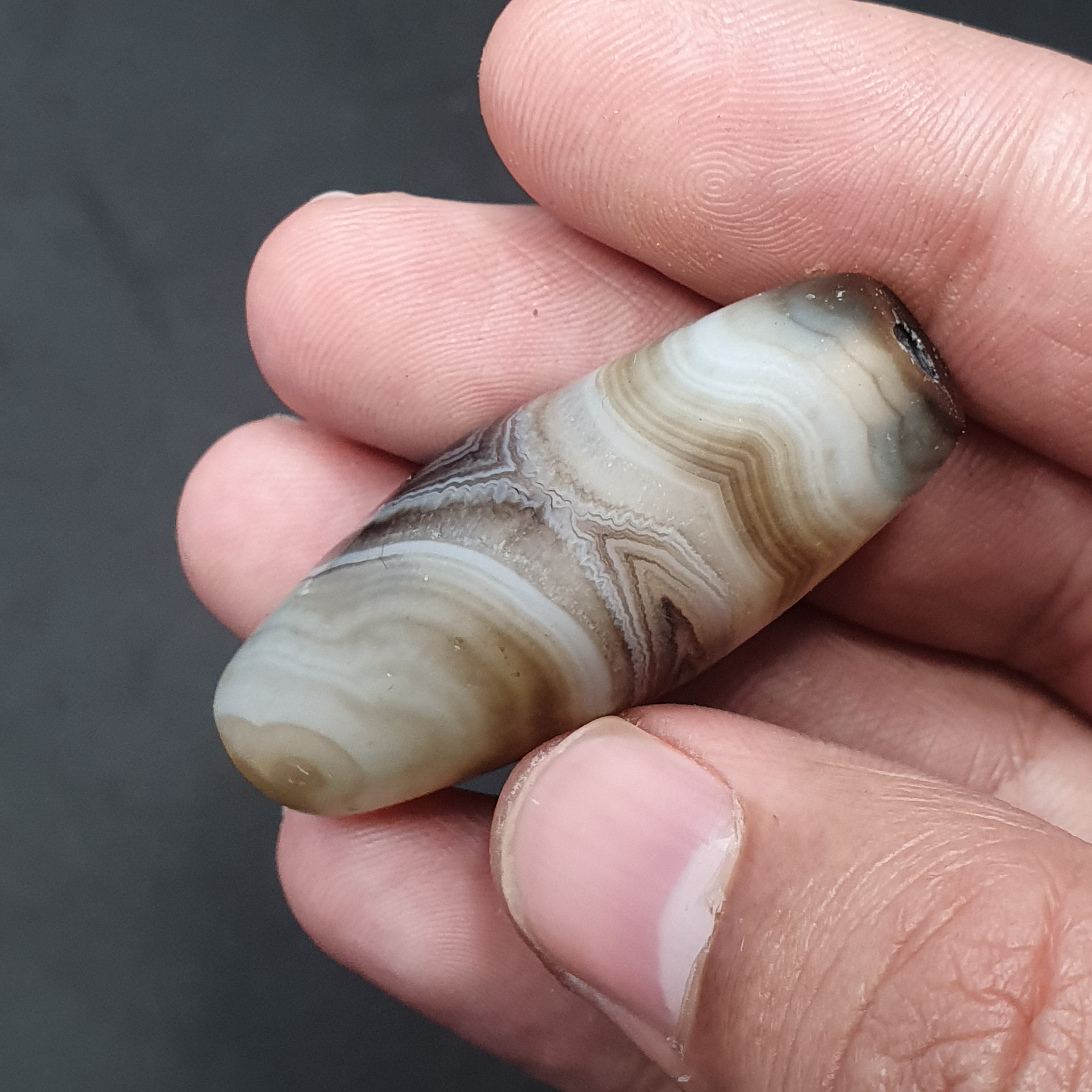 Natural Eye Agate Bead: Himalayan Tibetan Gemstone (43.1mm)