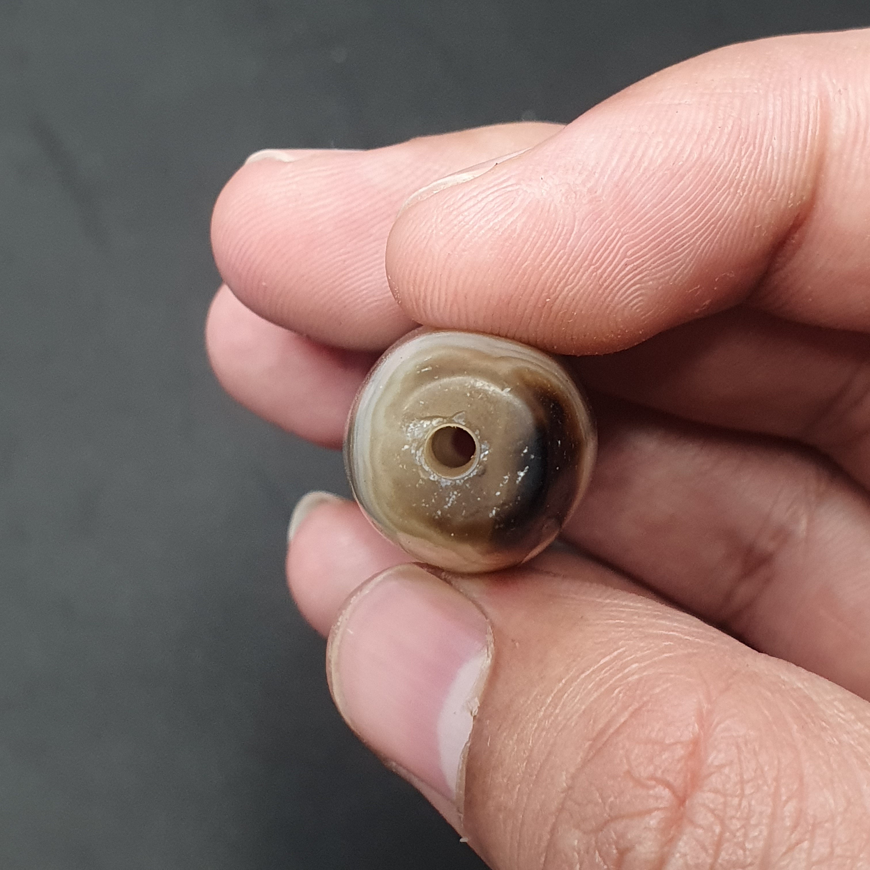 Natural Eye Agate Bead: Himalayan Tibetan Gemstone (43.1mm)