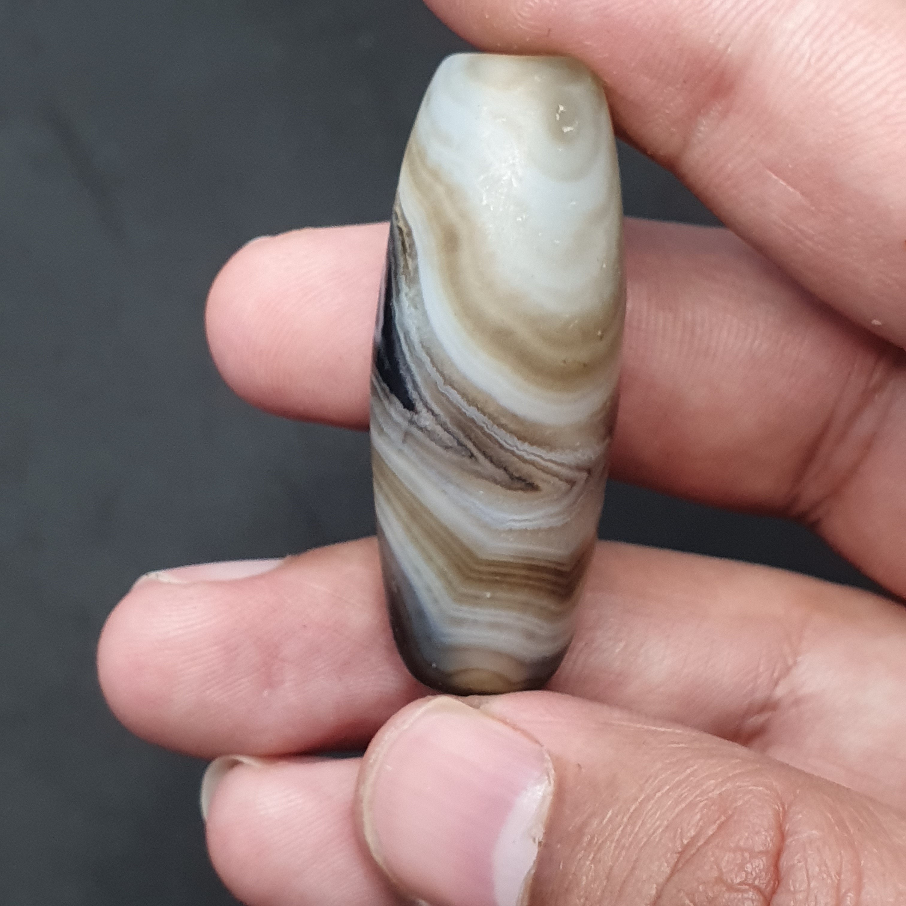 Natural Eye Agate Bead: Himalayan Tibetan Gemstone (43.1mm)