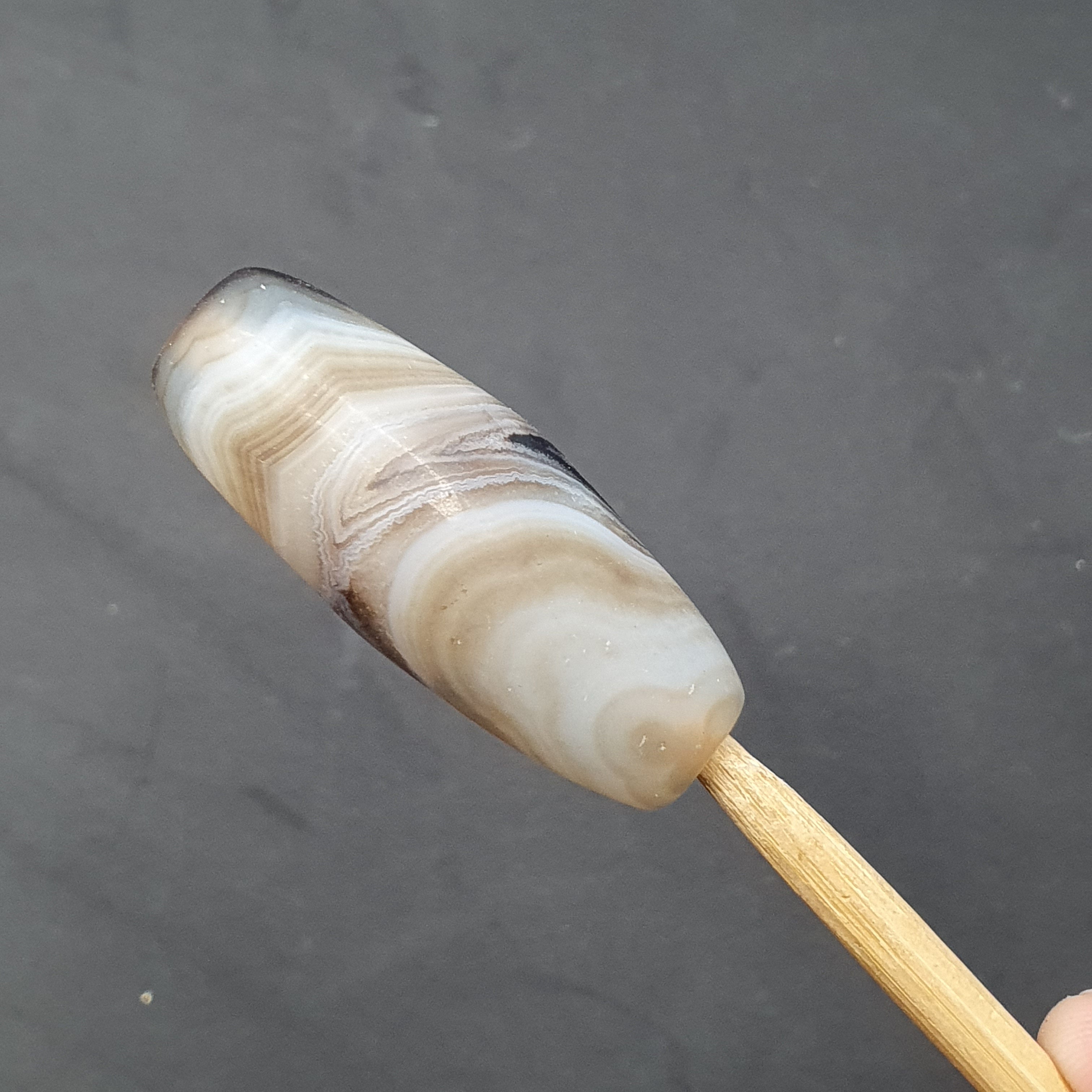 Natural Eye Agate Bead: Himalayan Tibetan Gemstone (43.1mm)