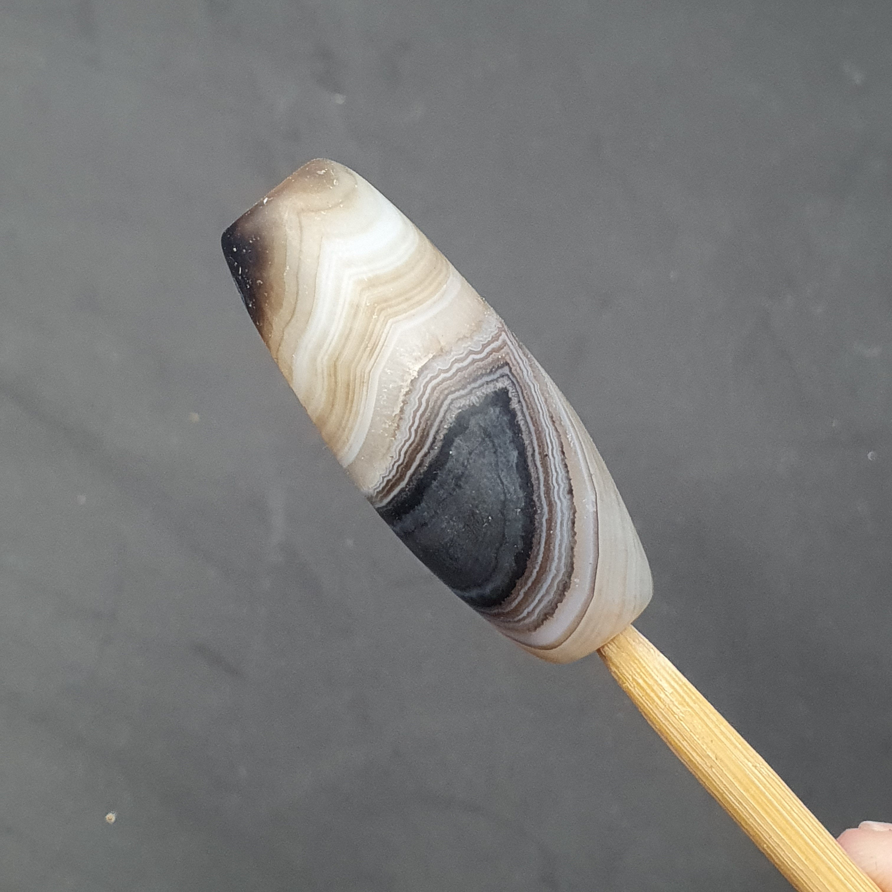 Natural Eye Agate Bead: Himalayan Tibetan Gemstone (43.1mm)