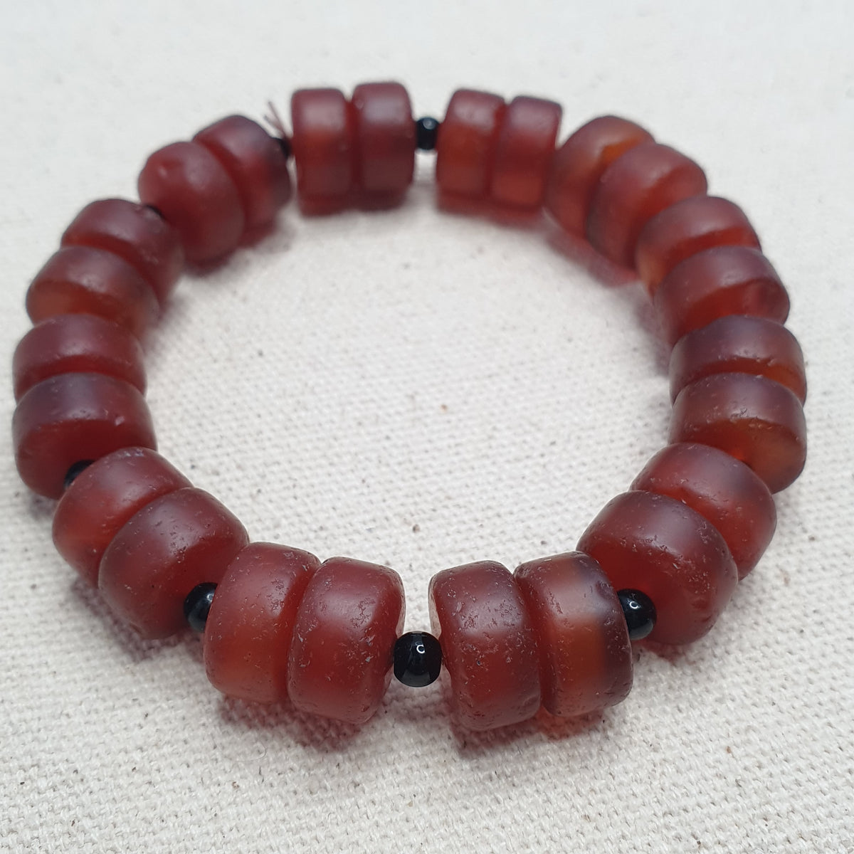Vintage Carnelian Agate tire Shape Beaded Bracelet