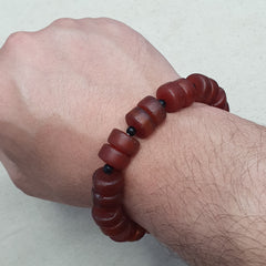 Vintage Carnelian Agate tire Shape Beaded Bracelet