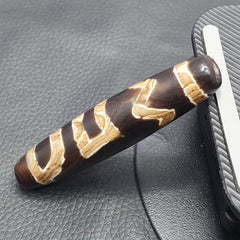 Vintage Rare Pattern Himalayan Tibetan Agate Dzi Bead