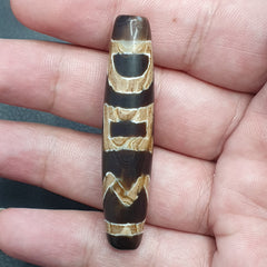 Vintage Rare Pattern Himalayan Tibetan Agate Dzi Bead