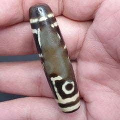 Vintage 9 Eyes Tibetan Agate Dzi Bead Amulet