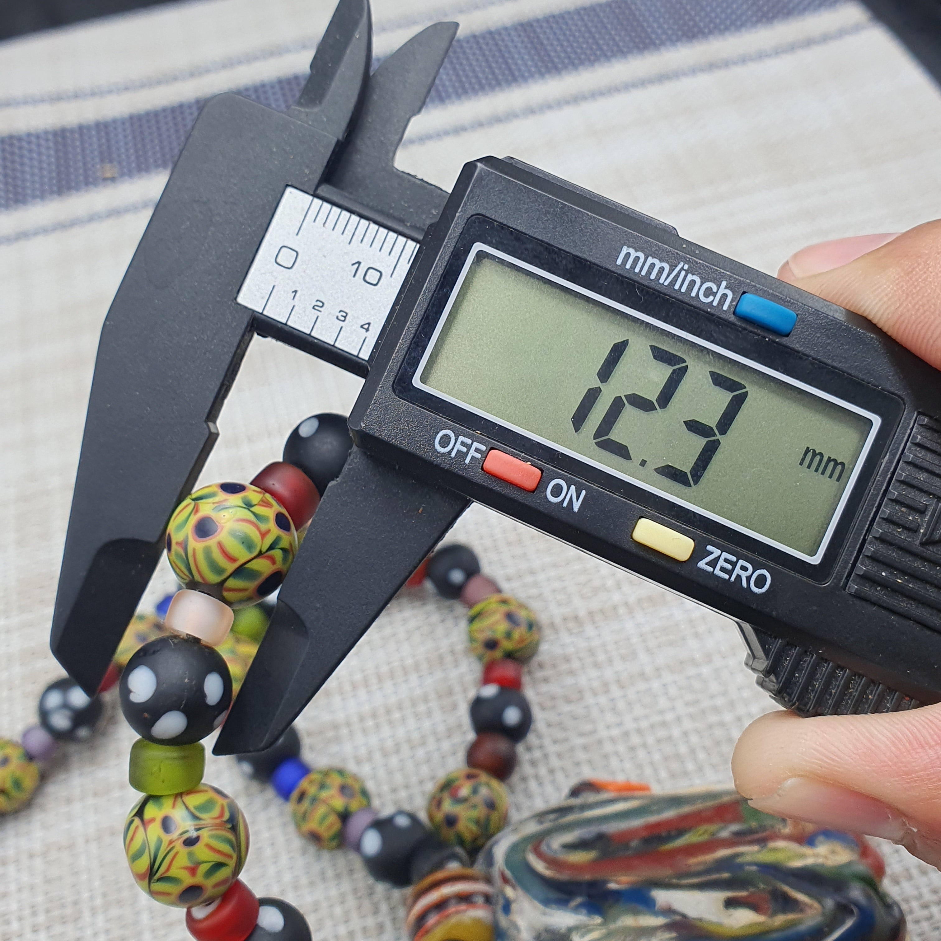Vintage Venetian Style Mix Glass With Old Face Glass Pendant Necklace