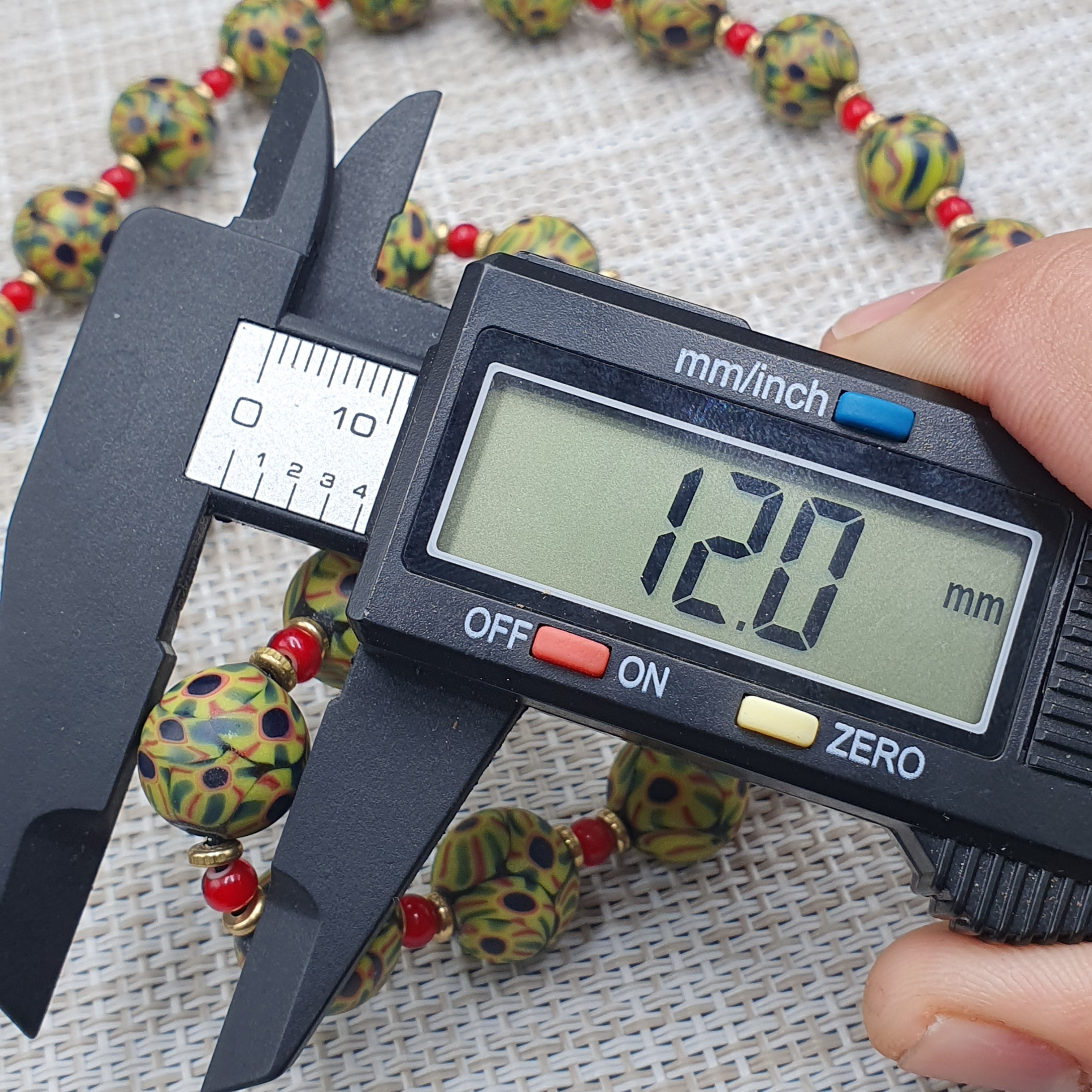 Vintage Venetian Style Glass Beaded Necklace: White Heart & Eye Beads