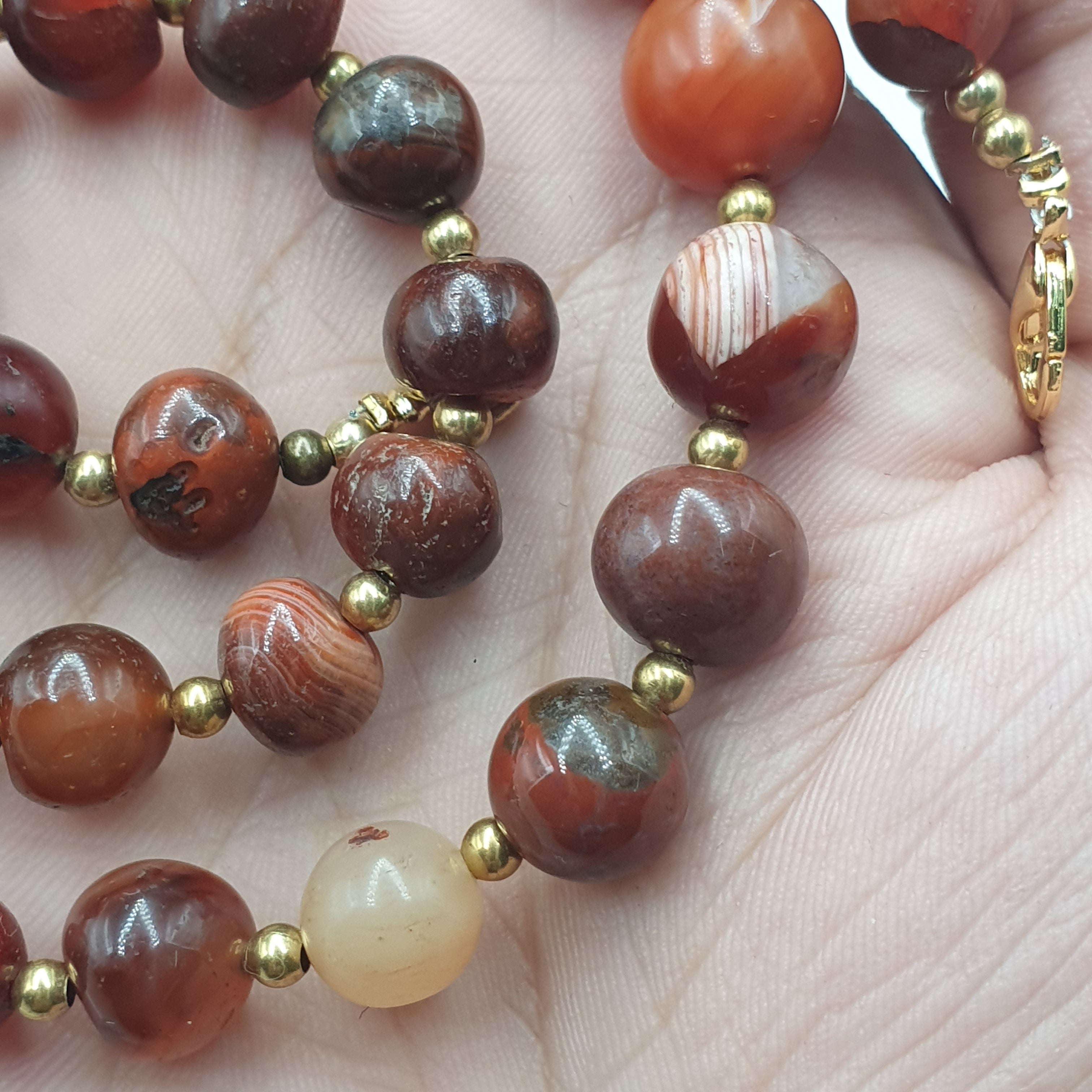 Vintage African Carnelian Agate Beaded Necklace