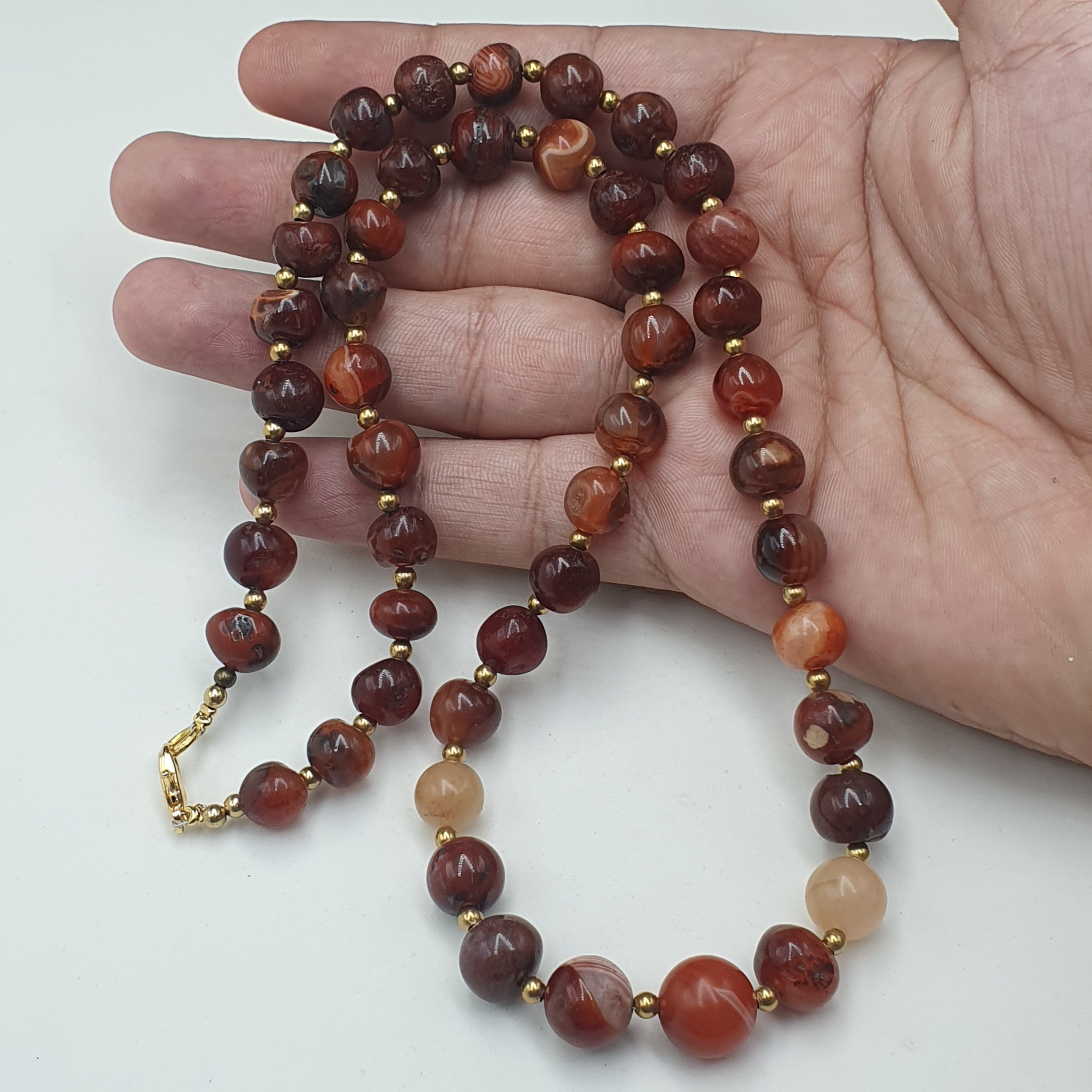 Vintage African Carnelian Agate Beaded Necklace