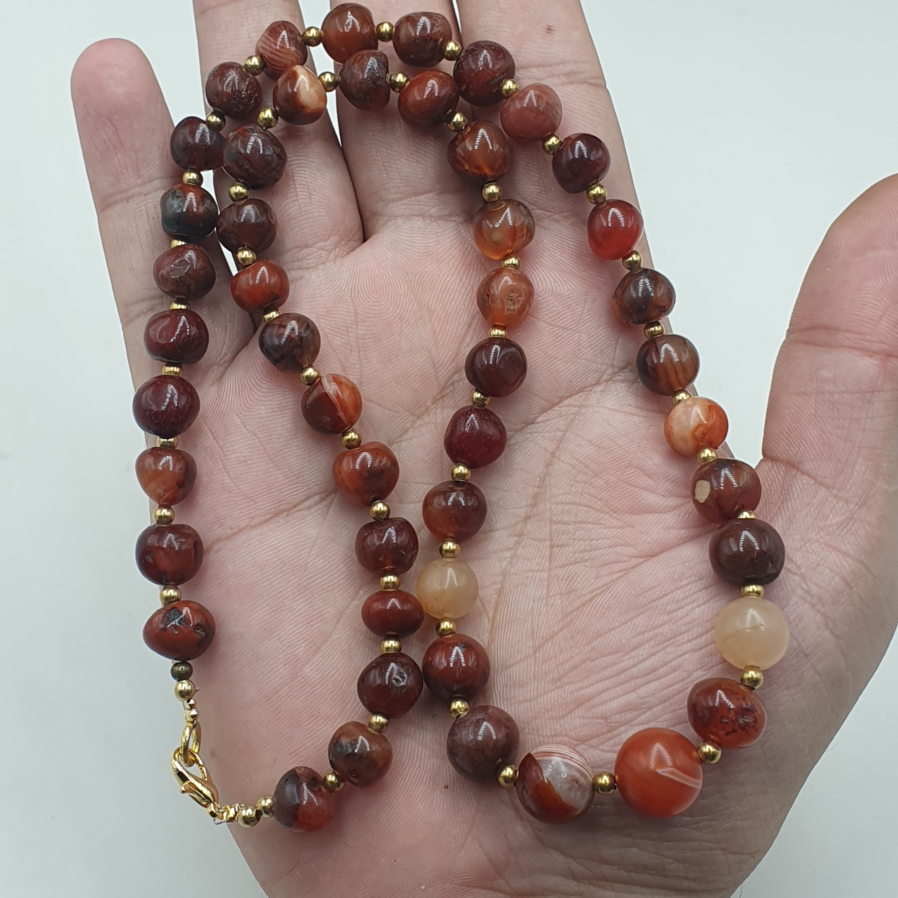 Vintage African Carnelian Agate Beaded Necklace