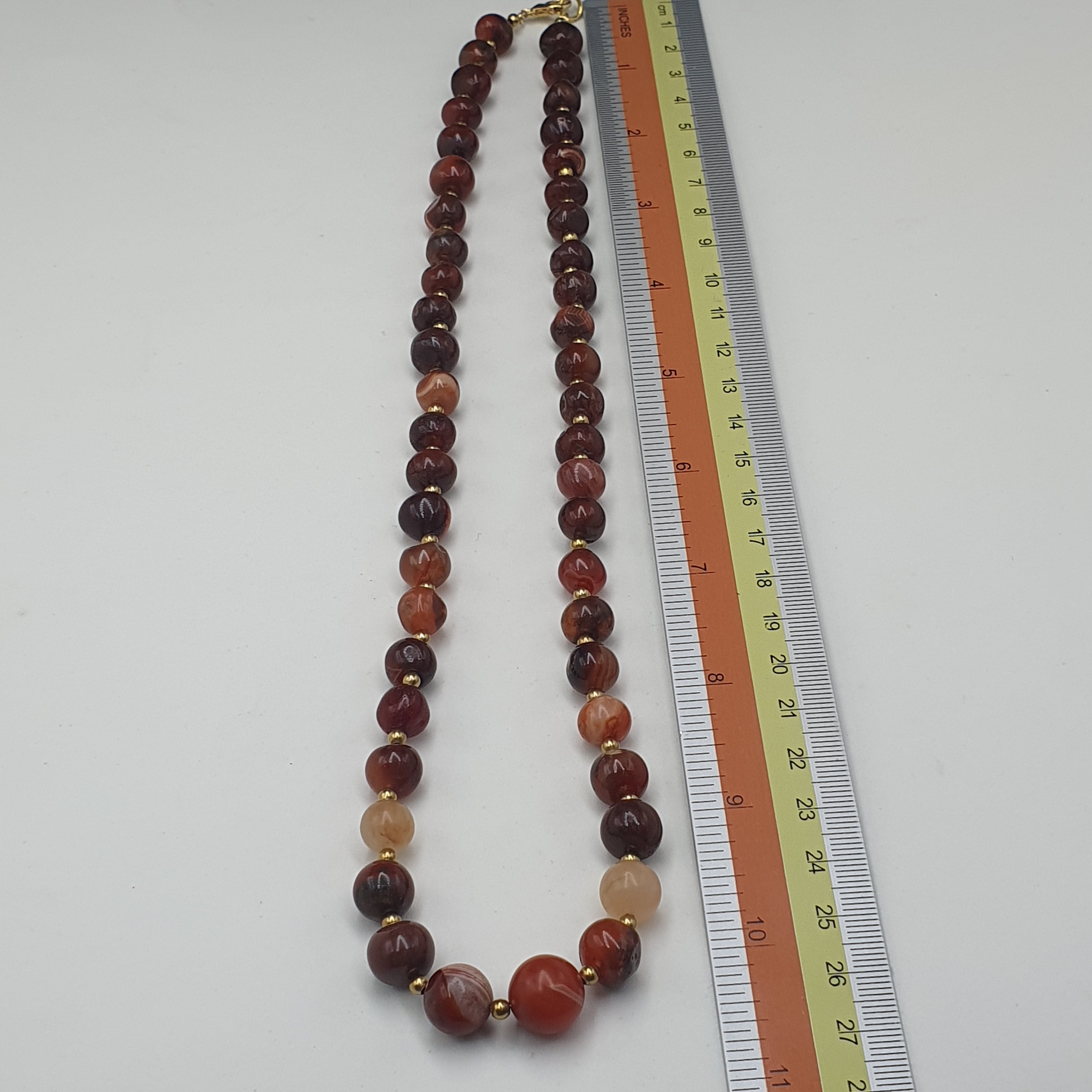 Vintage African Carnelian Agate Beaded Necklace