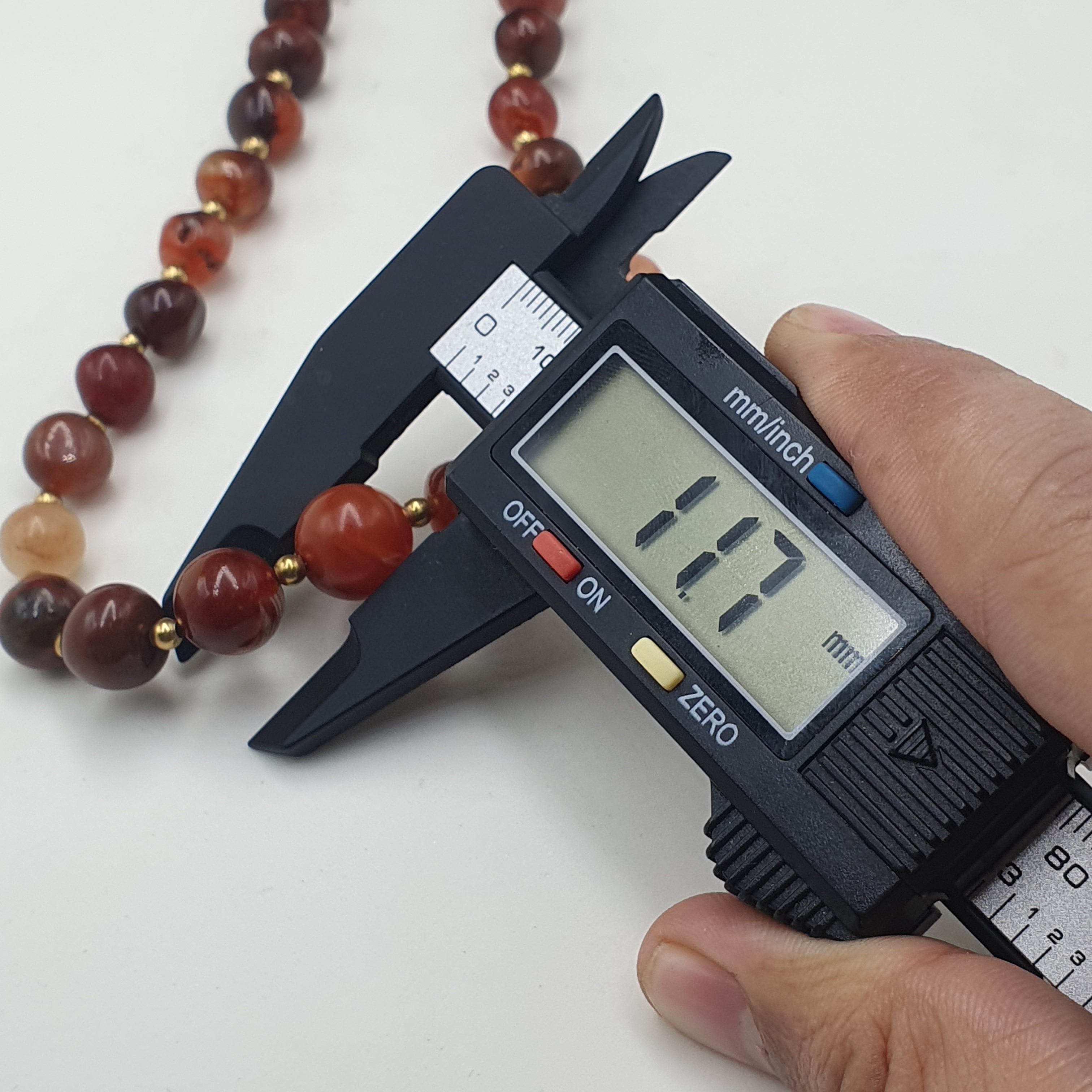 Vintage African Carnelian Agate Beaded Necklace