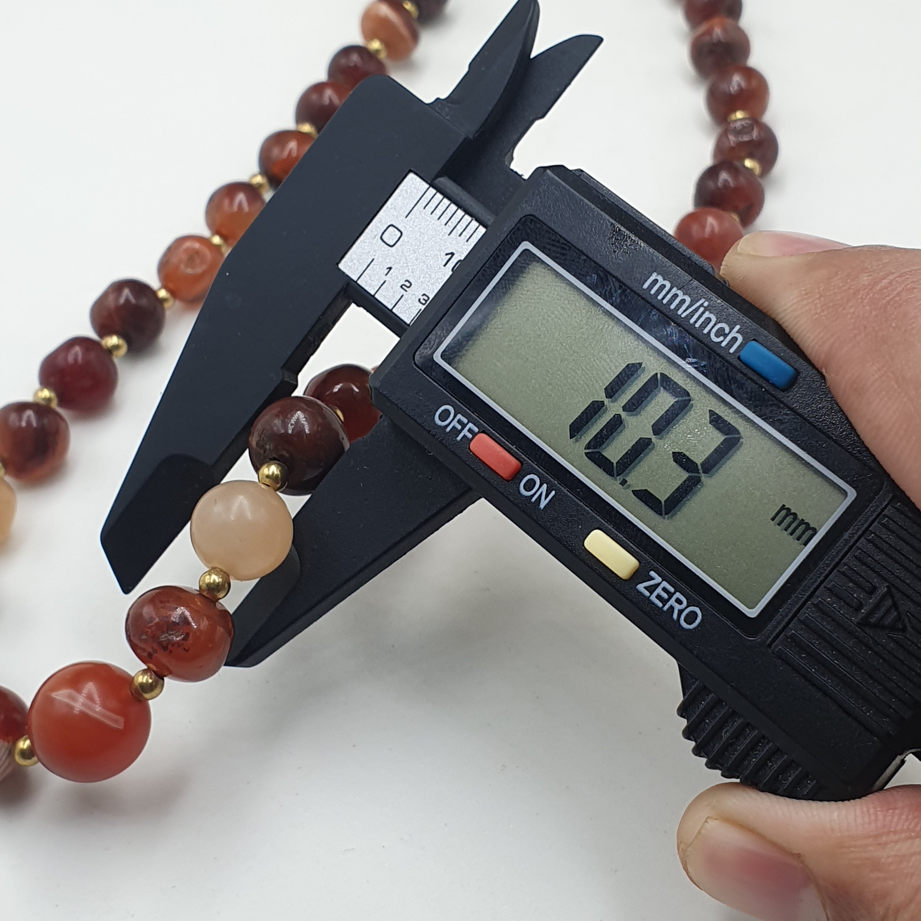 Vintage African Carnelian Agate Beaded Necklace