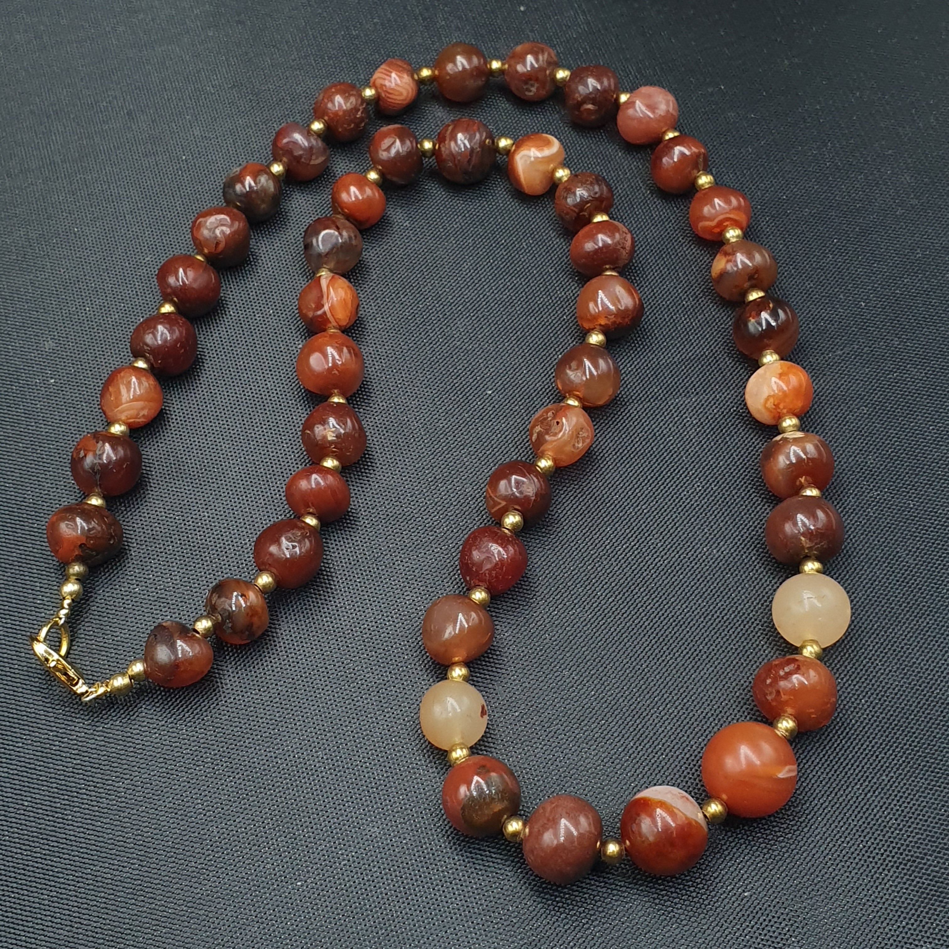 Vintage African Carnelian Agate Beaded Necklace