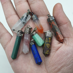 Vintage Lot of Mix Stone , Lapis lazuli , jade , jasper , Pendants Brass & Silver