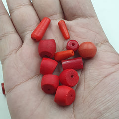 Antique African Red Glass Beads Lot of 19