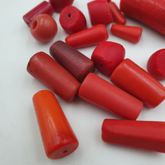 Antique African Red Glass Beads Lot of 19