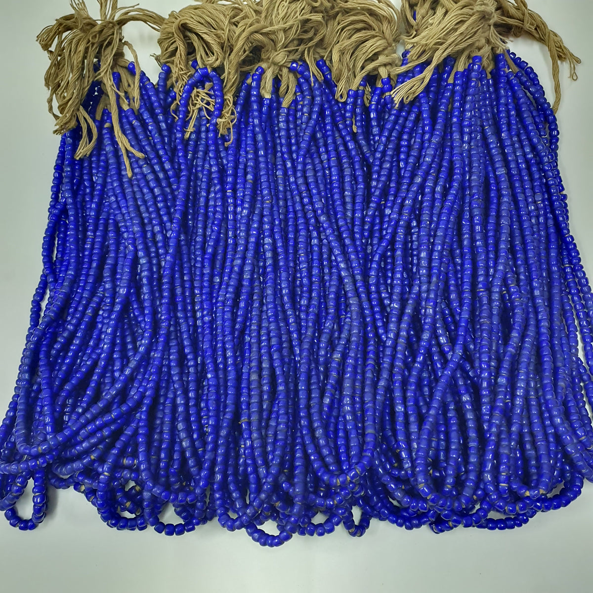 Antique Venetian Blue Trade Whiteheart Glass Beads Strands 7mm