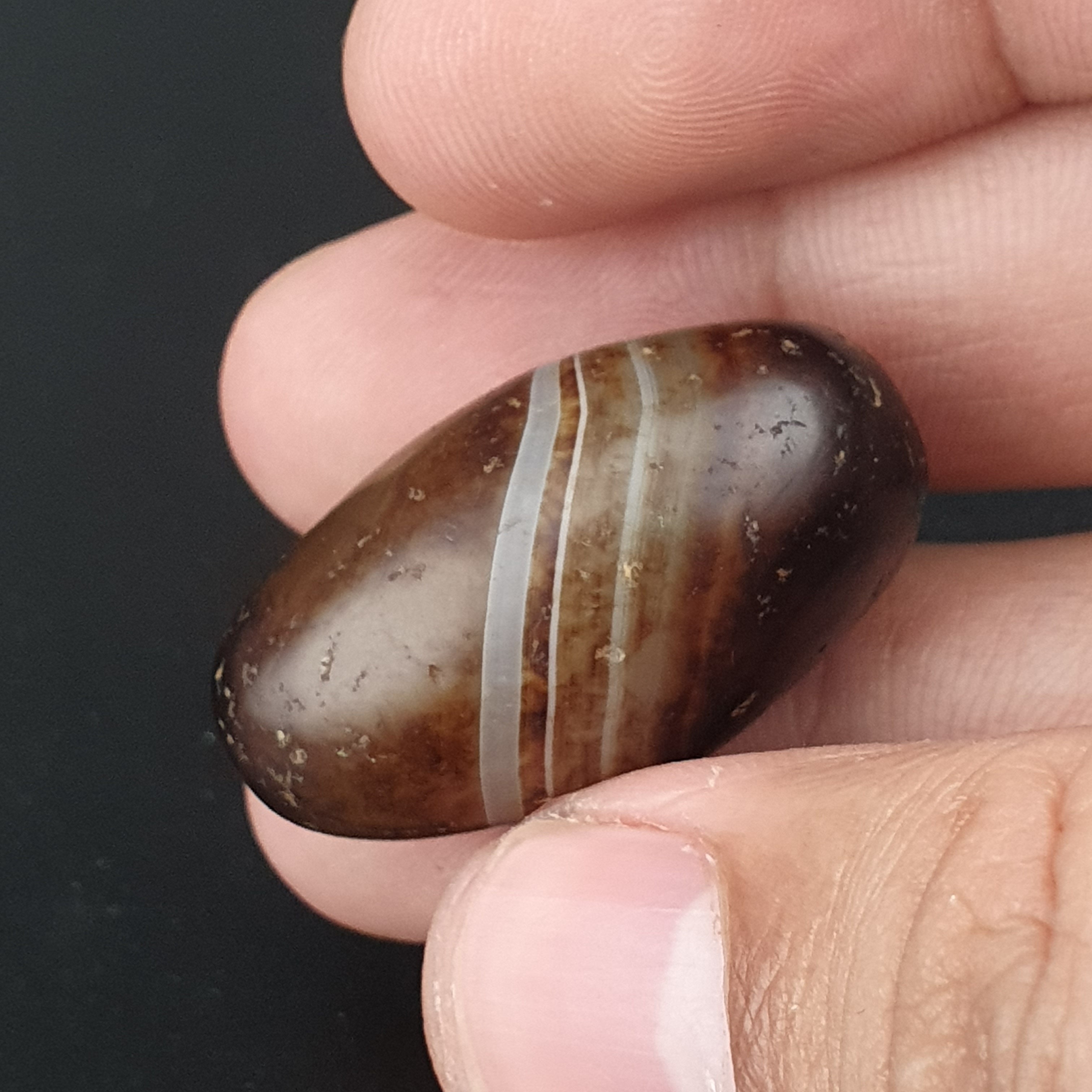 Natural Suliemani Eye Pattern Vintage Agate Bead Amulet