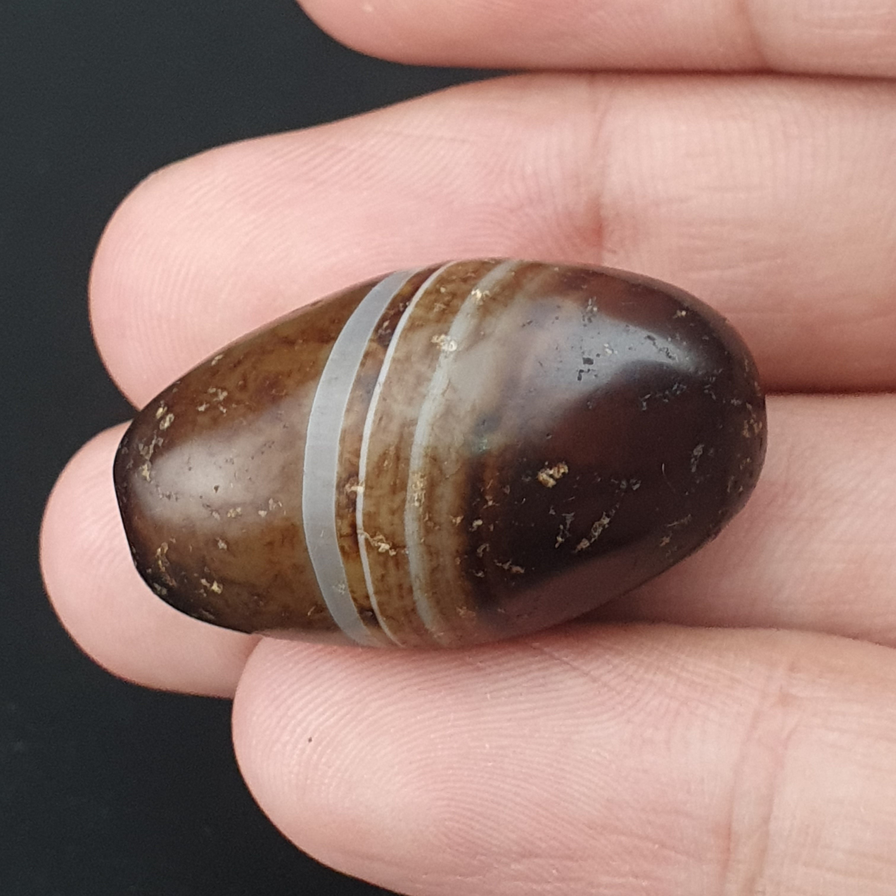 Natural Suliemani Eye Pattern Vintage Agate Bead Amulet
