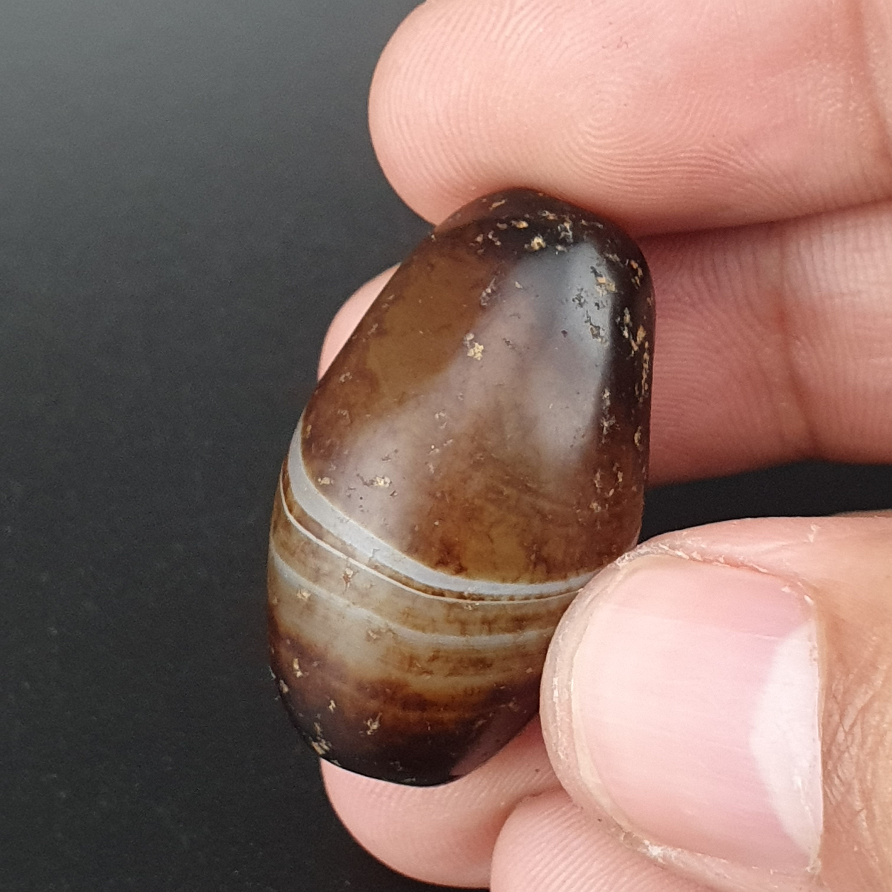 Natural Suliemani Eye Pattern Vintage Agate Bead Amulet