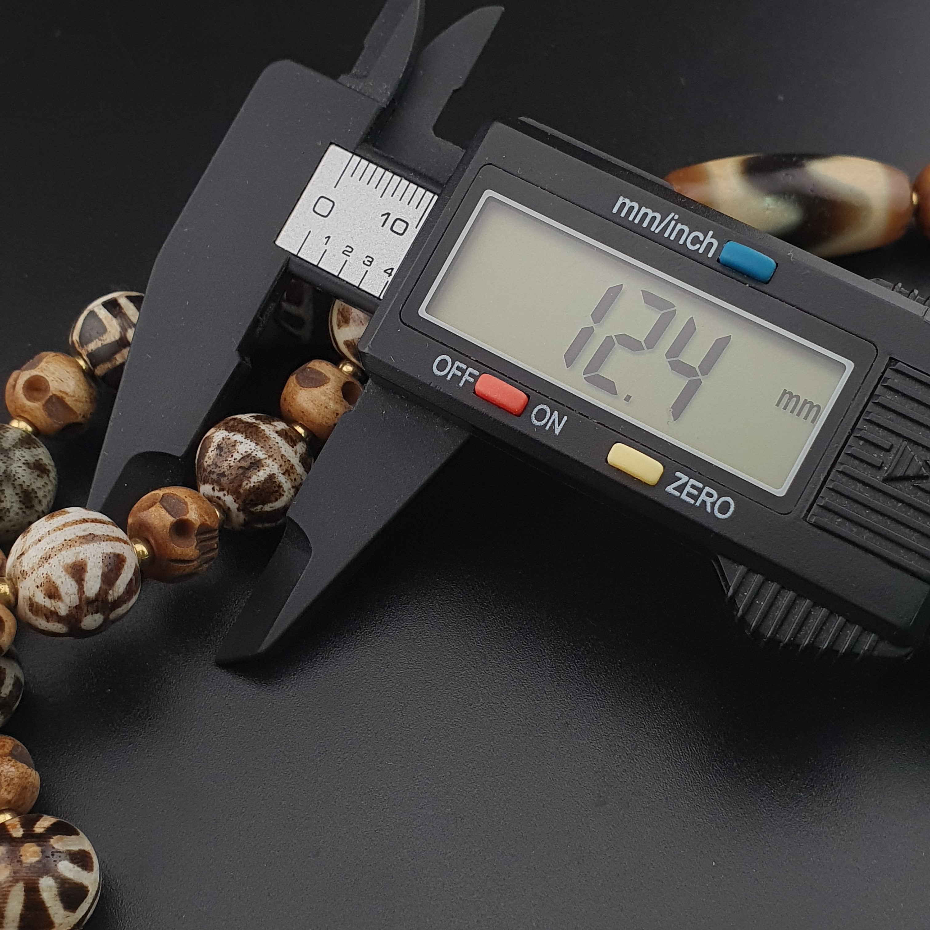 Vintage Tibetan Himalayan Agate & Brumese Antique Pumtek Bone Beaded Necklace