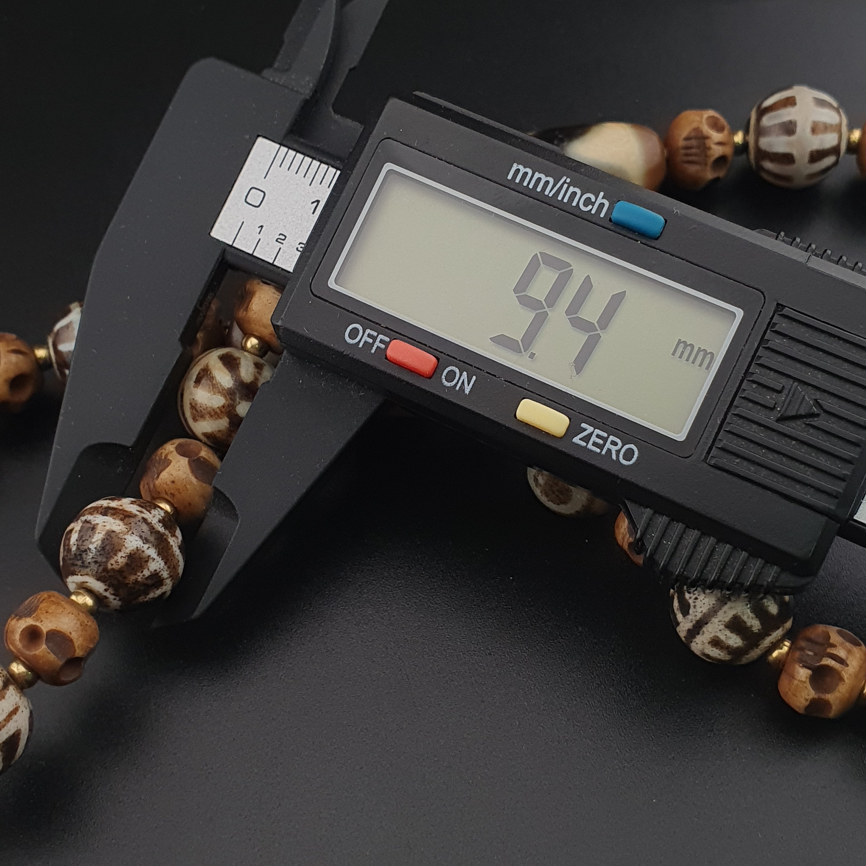 Vintage Tibetan Himalayan Agate & Brumese Antique Pumtek Bone Beaded Necklace