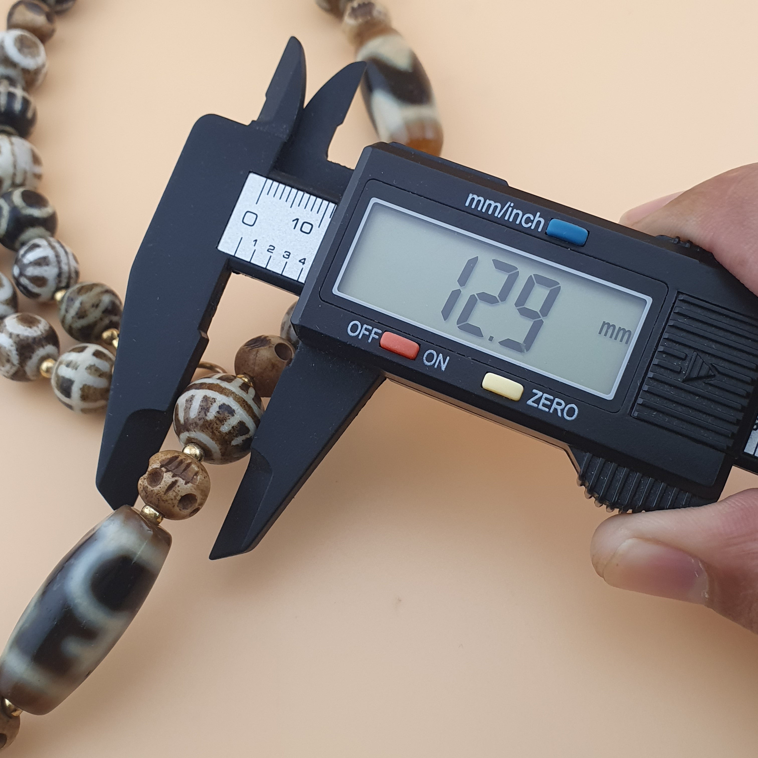 Vintage Tibetan Himalayan Agate & Brumese Antique Pumtek Bone Beaded Necklace