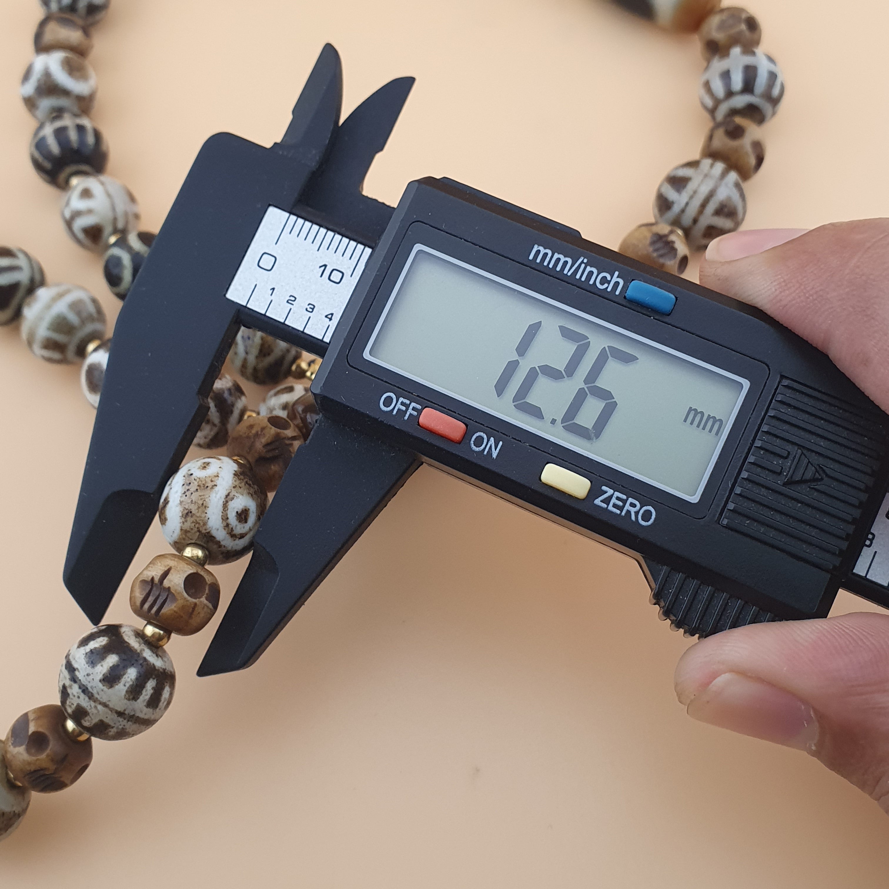 Vintage Tibetan Himalayan Agate & Brumese Antique Pumtek Bone Beaded Necklace