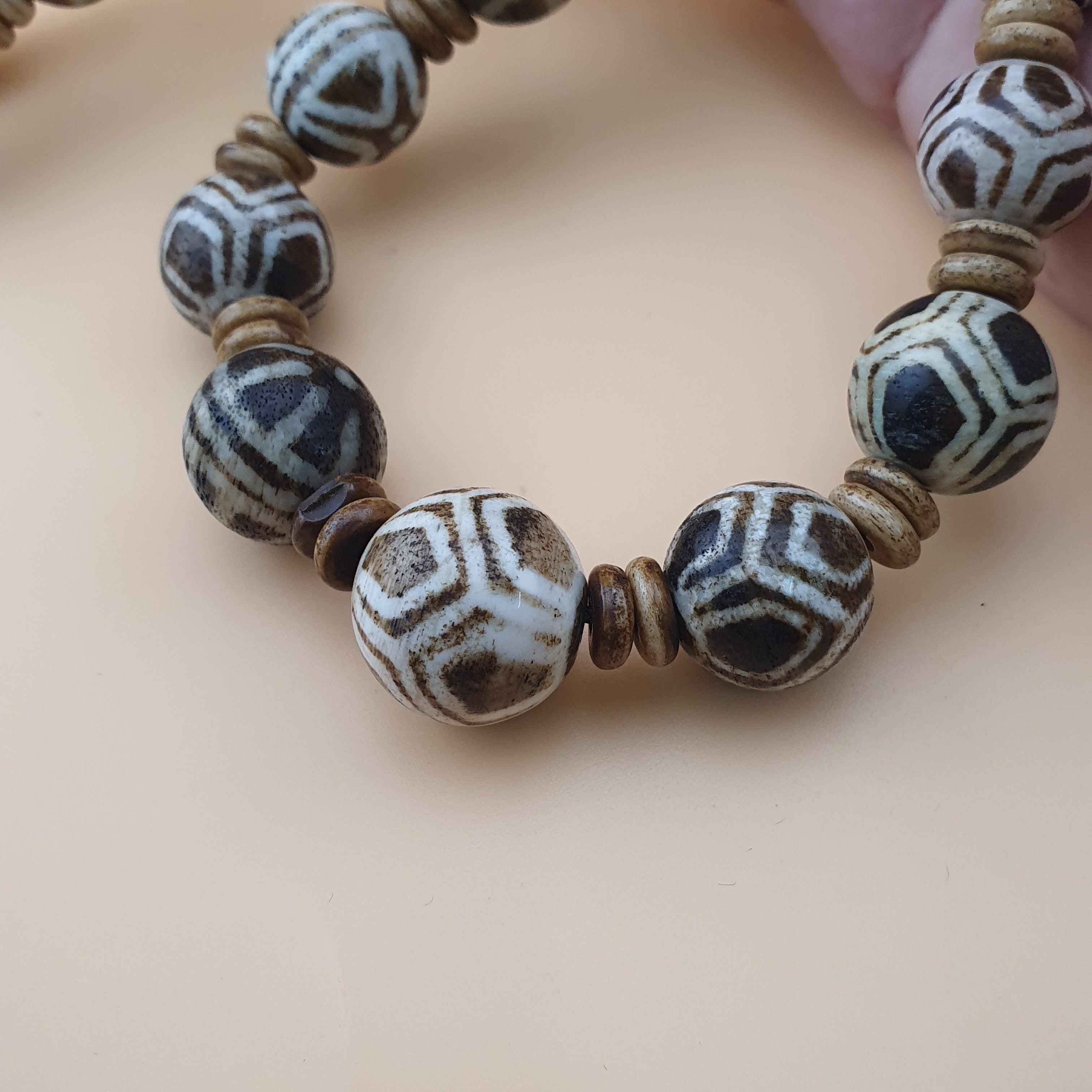 Burmese Antique Pumtek Pyu Beads Necklace Rare Tribal Etched Beads, Ancient Burma Collectible Jewelry