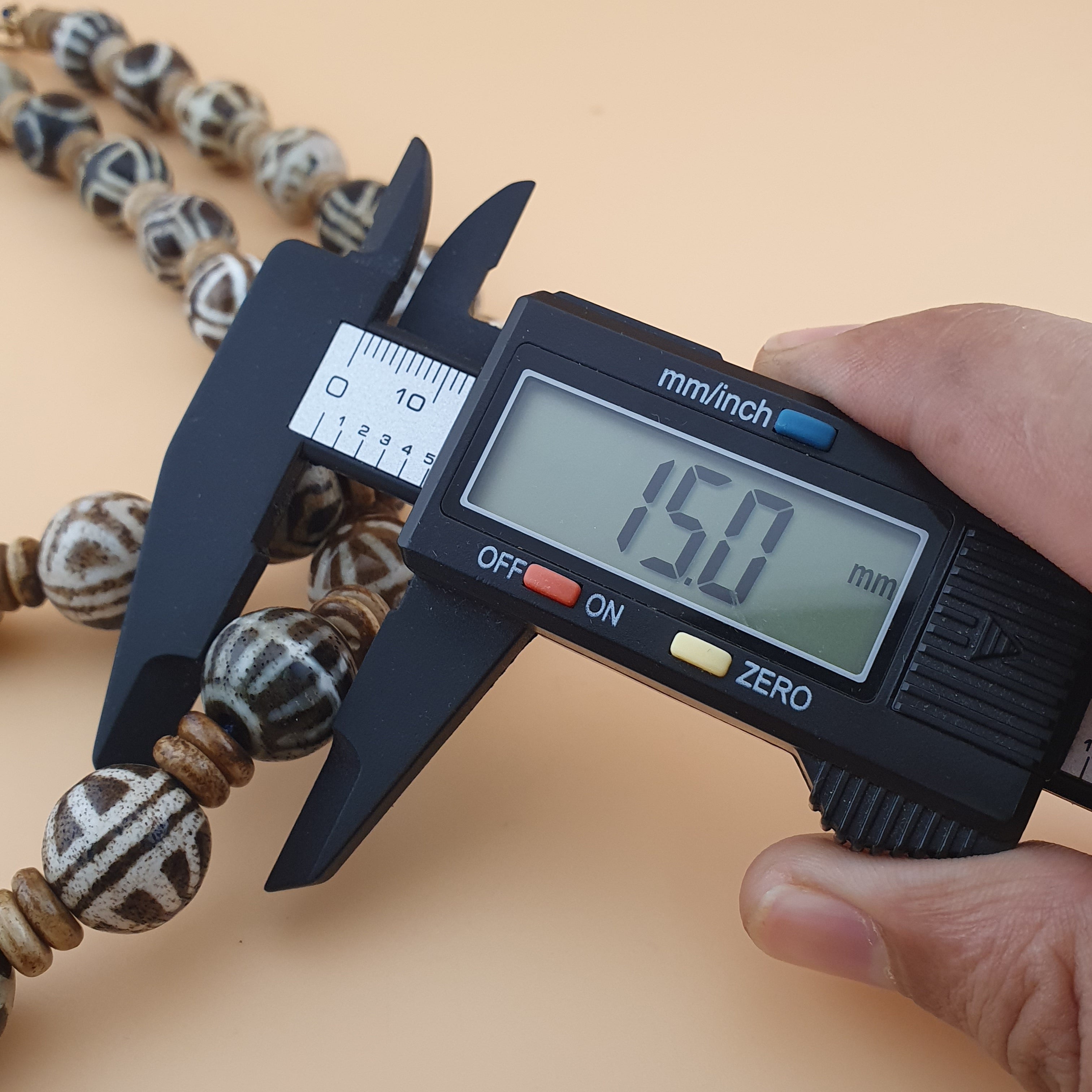 Burmese Antique Pumtek Pyu Beads Necklace Rare Tribal Etched Beads, Ancient Burma Collectible Jewelry